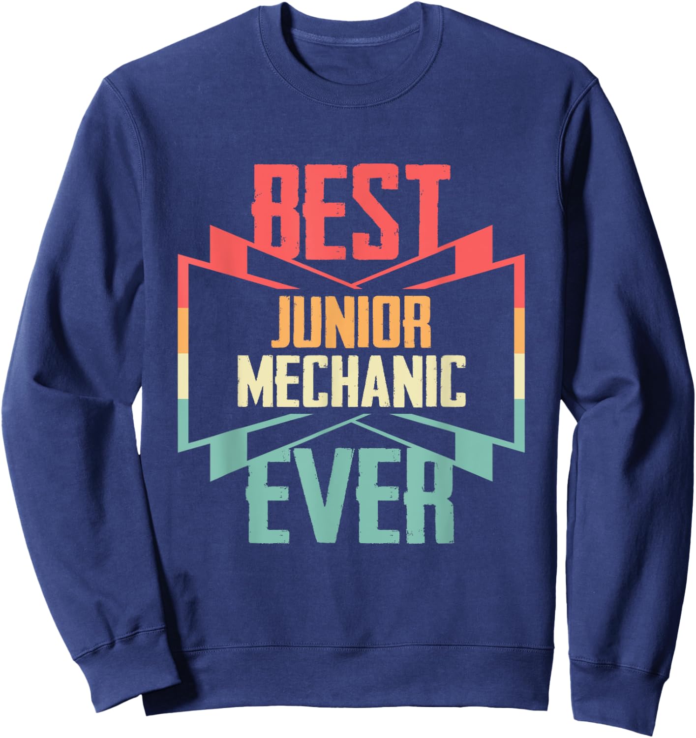 Vintage Best Junior Mechanic Ever Sweatshirt - Sweatshirt | Navy