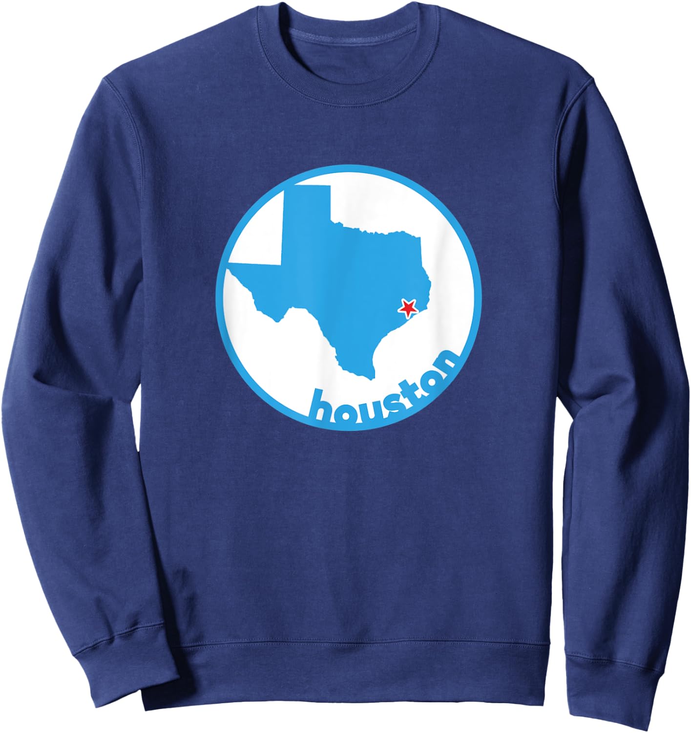 Retro Texas City of Houston H-Town Sweatshirt - Sweatshirt | Navy