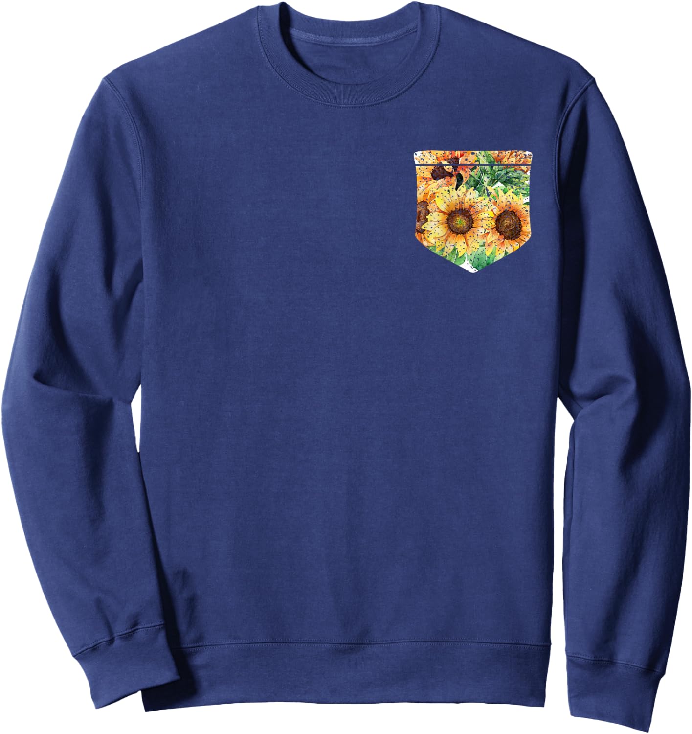 Sunshine Sunflowers Florist Yellow Flowers Pocket Sunflower Men Women Girls Kids Sweatshirt - Sweatshirt | Navy