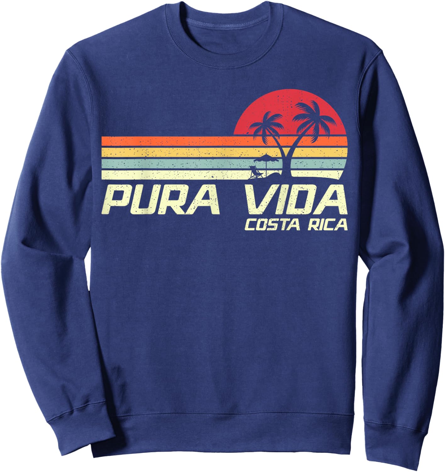 Vintage Retro Family Vacation Costa Rica Pura Vida Beach Women Girls Kids Sweatshirt - Sweatshirt | Navy