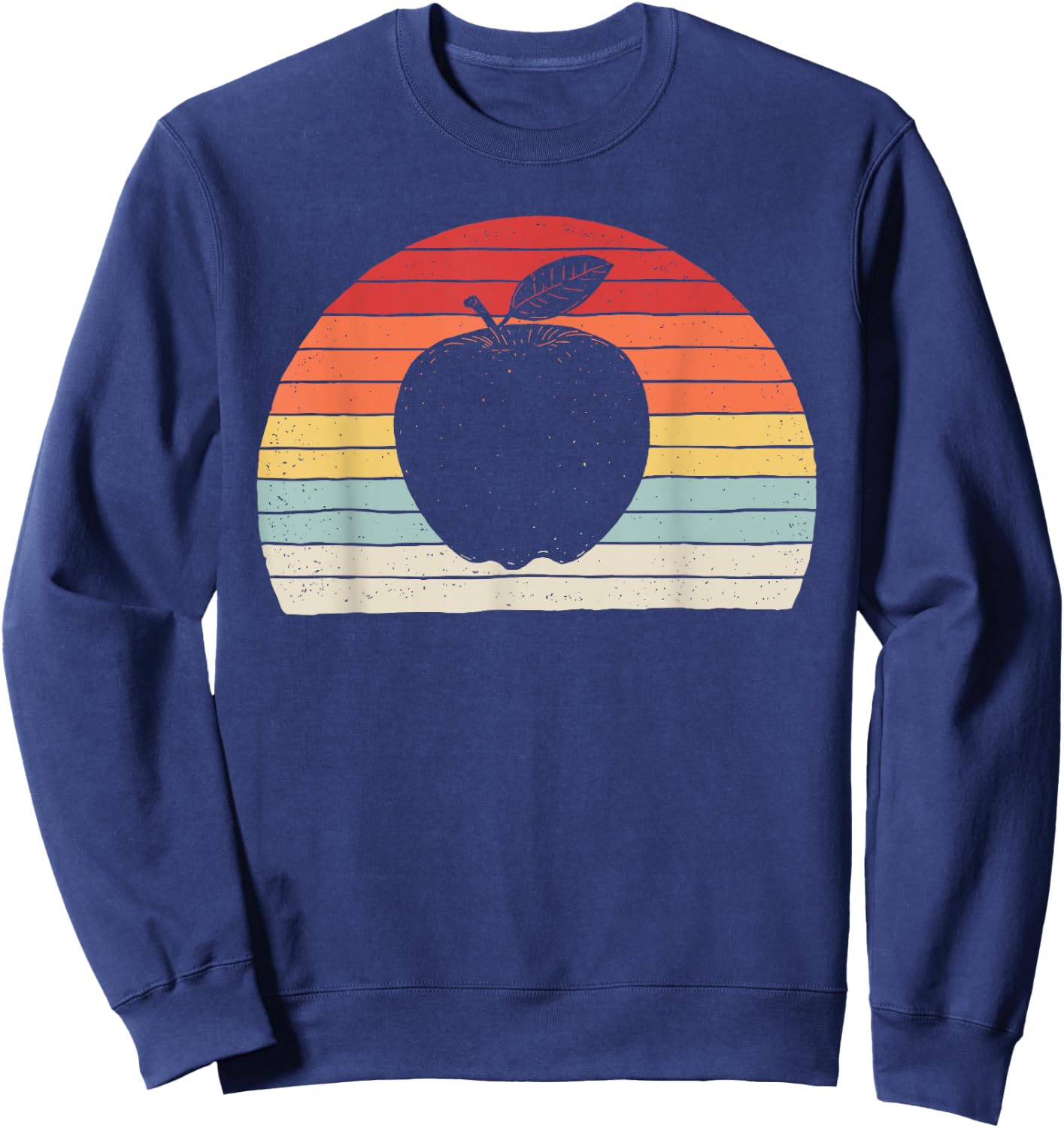 Vintage Retro Apple Fruit Sweatshirt - Sweatshirt | Navy