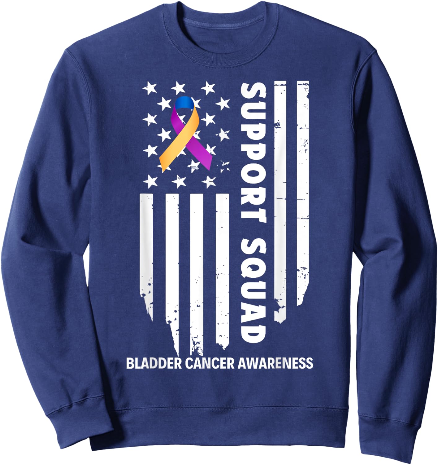 Bladder Cancer Awareness Support Team Squad For Man Woman Sweatshirt - Sweatshirt | Navy