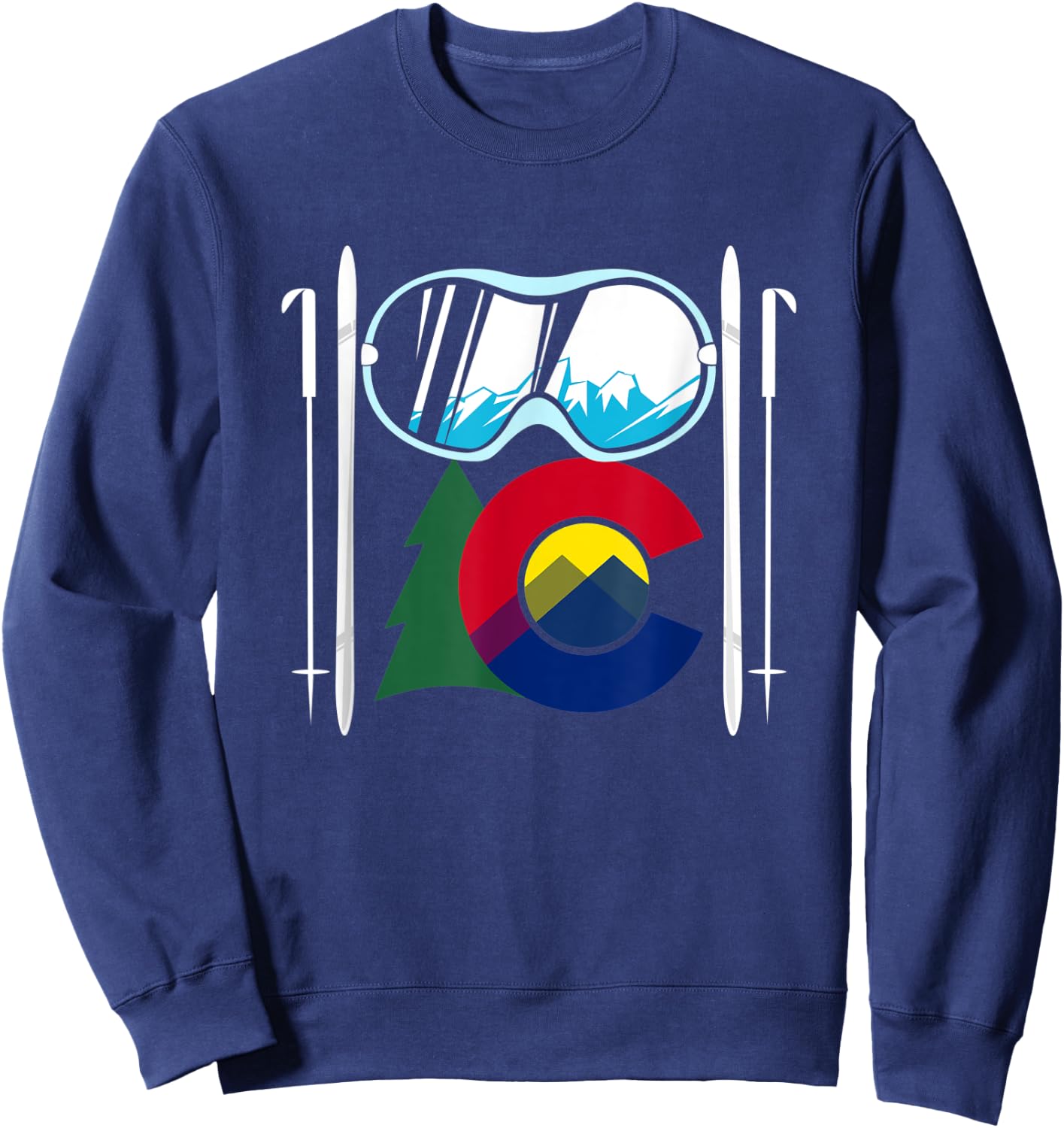 Funny XC Skiing Cross-Country Ski Gift Sweatshirt - Sweatshirt | Navy