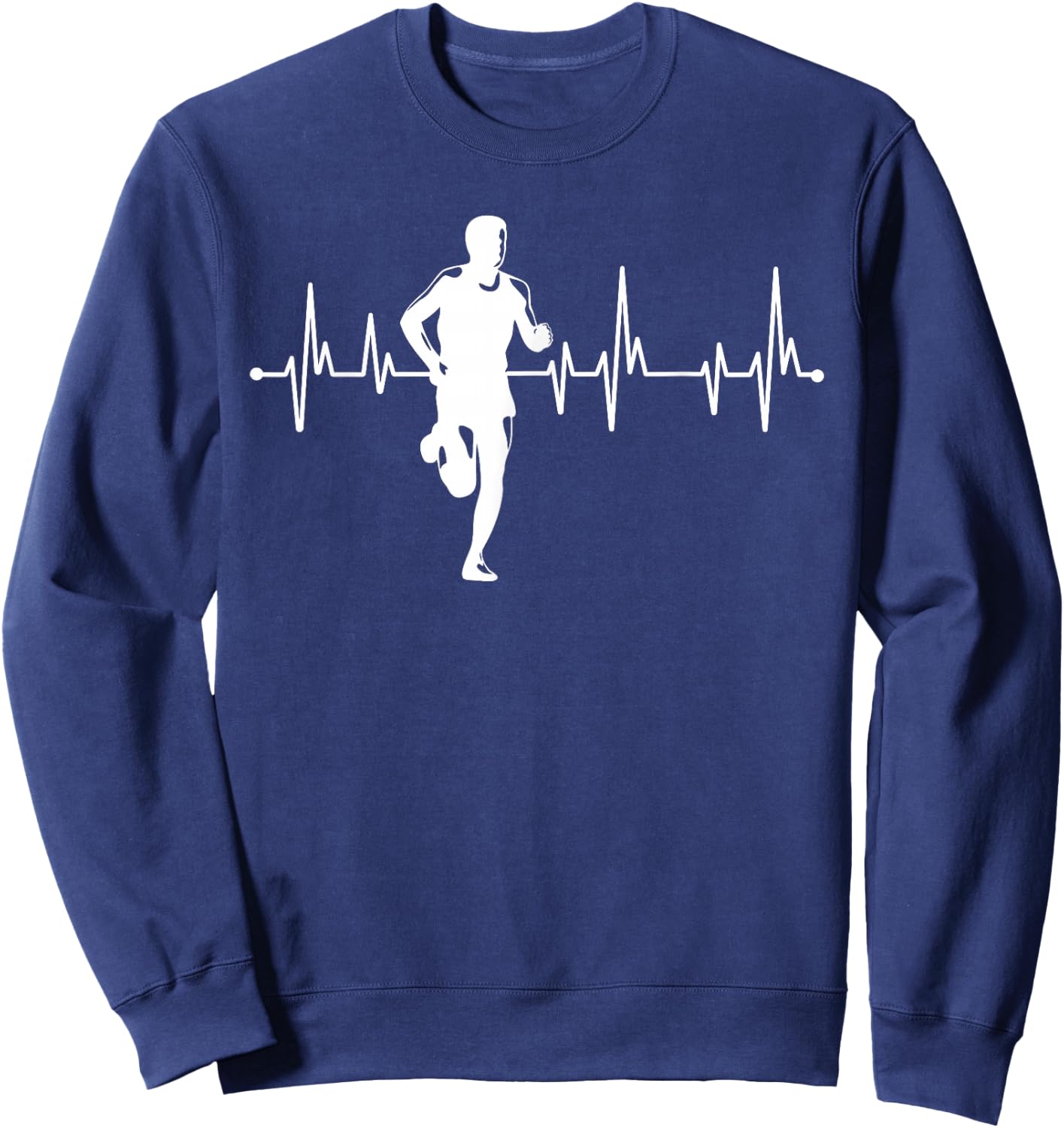 Funny Running Heartbeat for Runners Sweatshirt - Sweatshirt | Navy