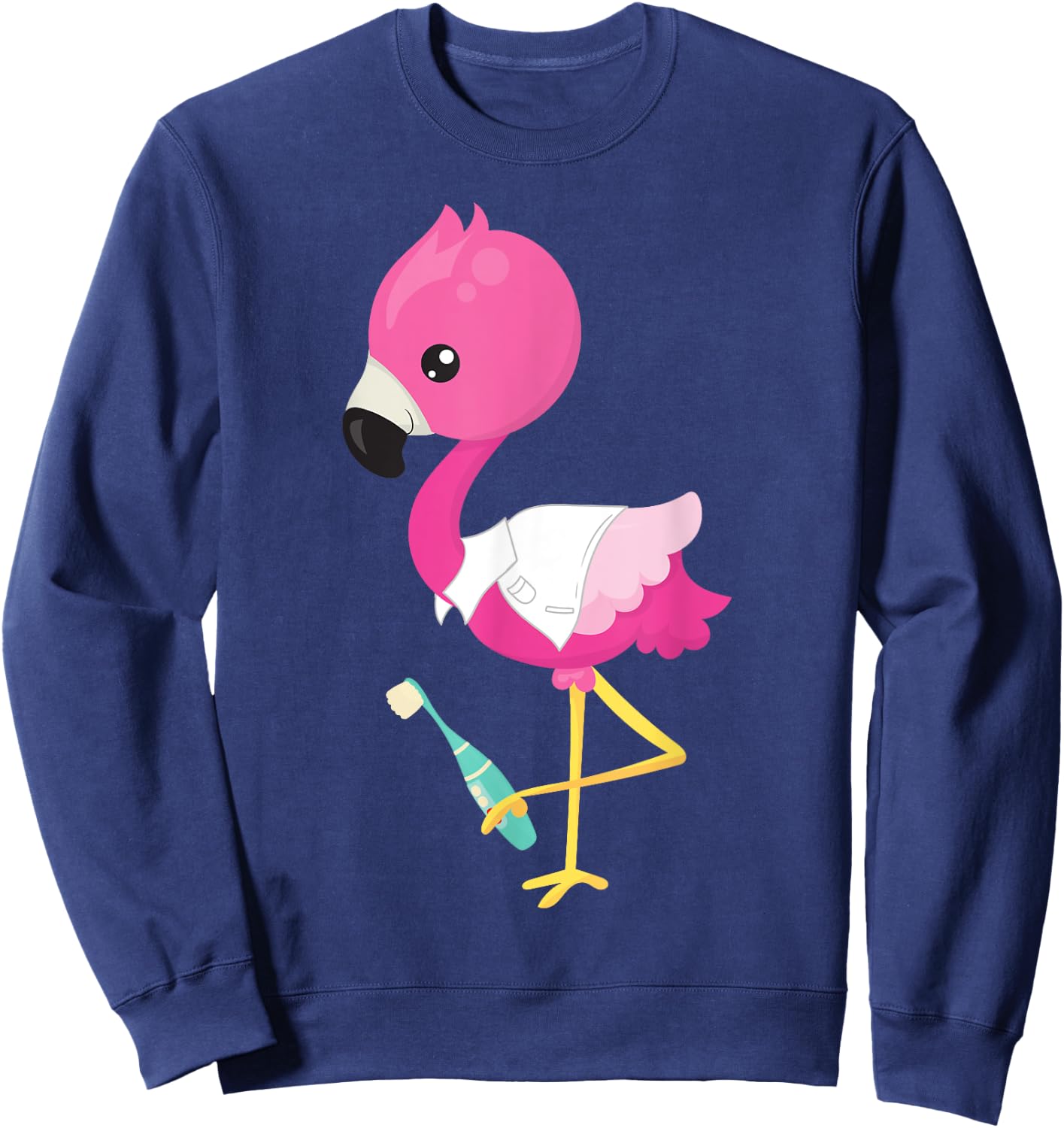 Pink Flamingo Doctor Dental Clinic Surgery Oral Care Dentist Sweatshirt - Sweatshirt | Navy