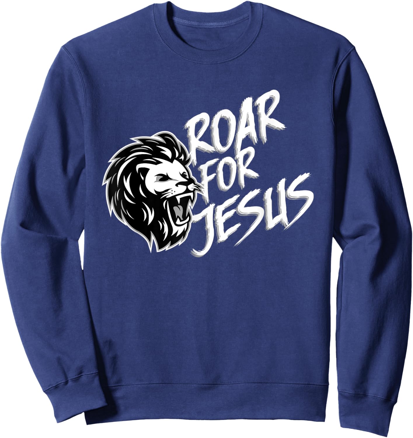 Roar For Jesus Funny Lion VBS Christian Gift Men Women Kids Sweatshirt - Sweatshirt | Navy