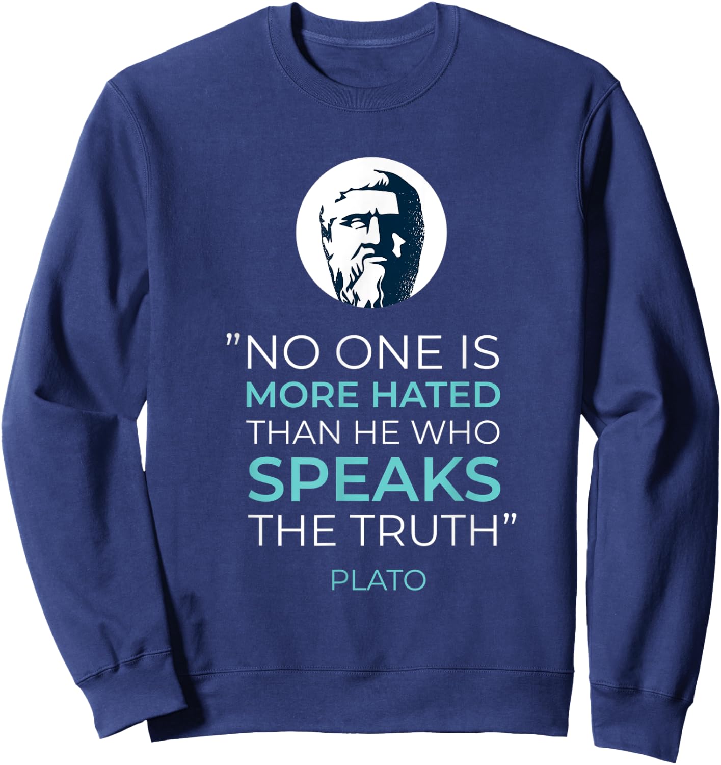 Plato Quote Design Sweatshirt - Sweatshirt | Navy