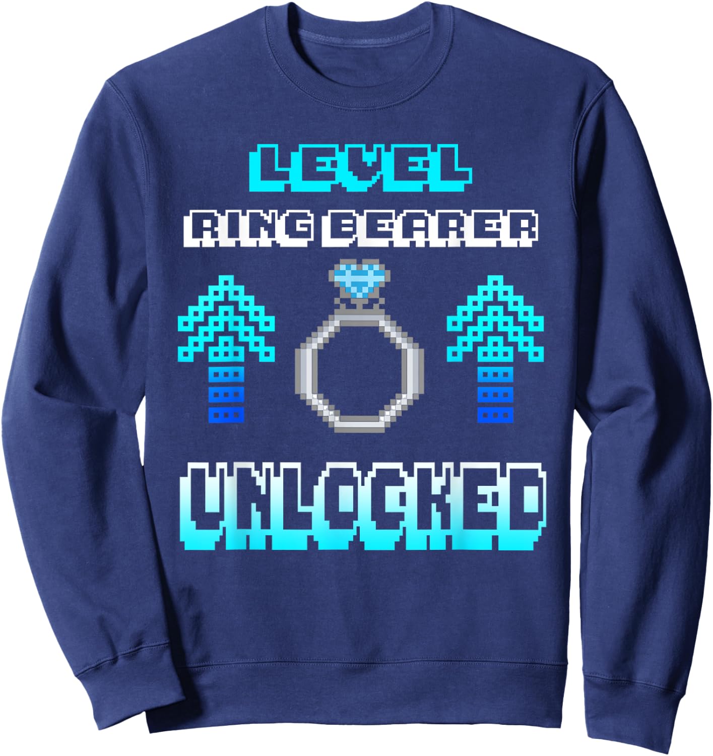 Level Ring Wedding Bearer Unlocked Boys Security Kids Gift Sweatshirt - Sweatshirt | Navy