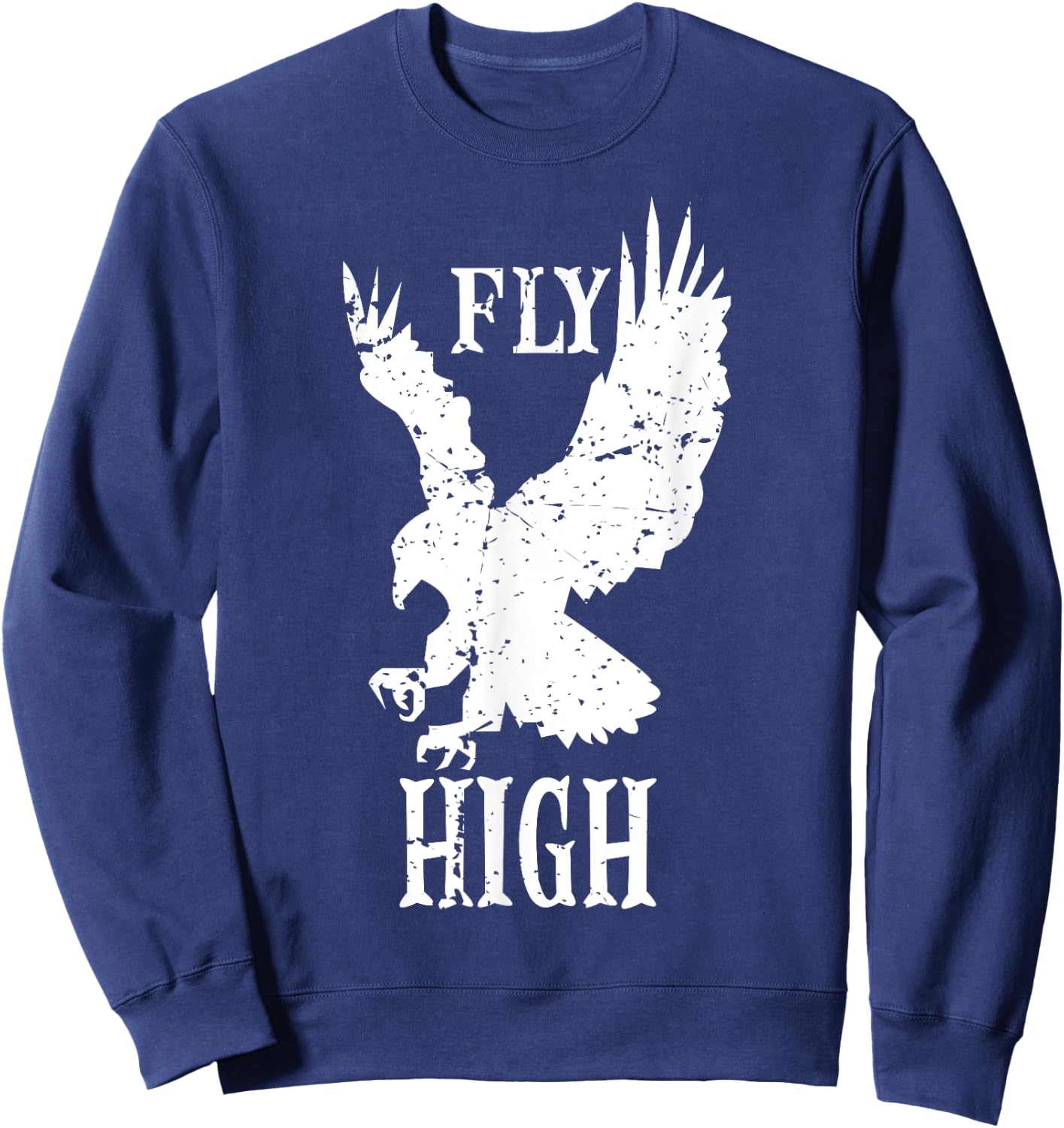 Eagles Fly High Vintage Eagles Flying Bird Inspirational Sweatshirt - Sweatshirt | Navy