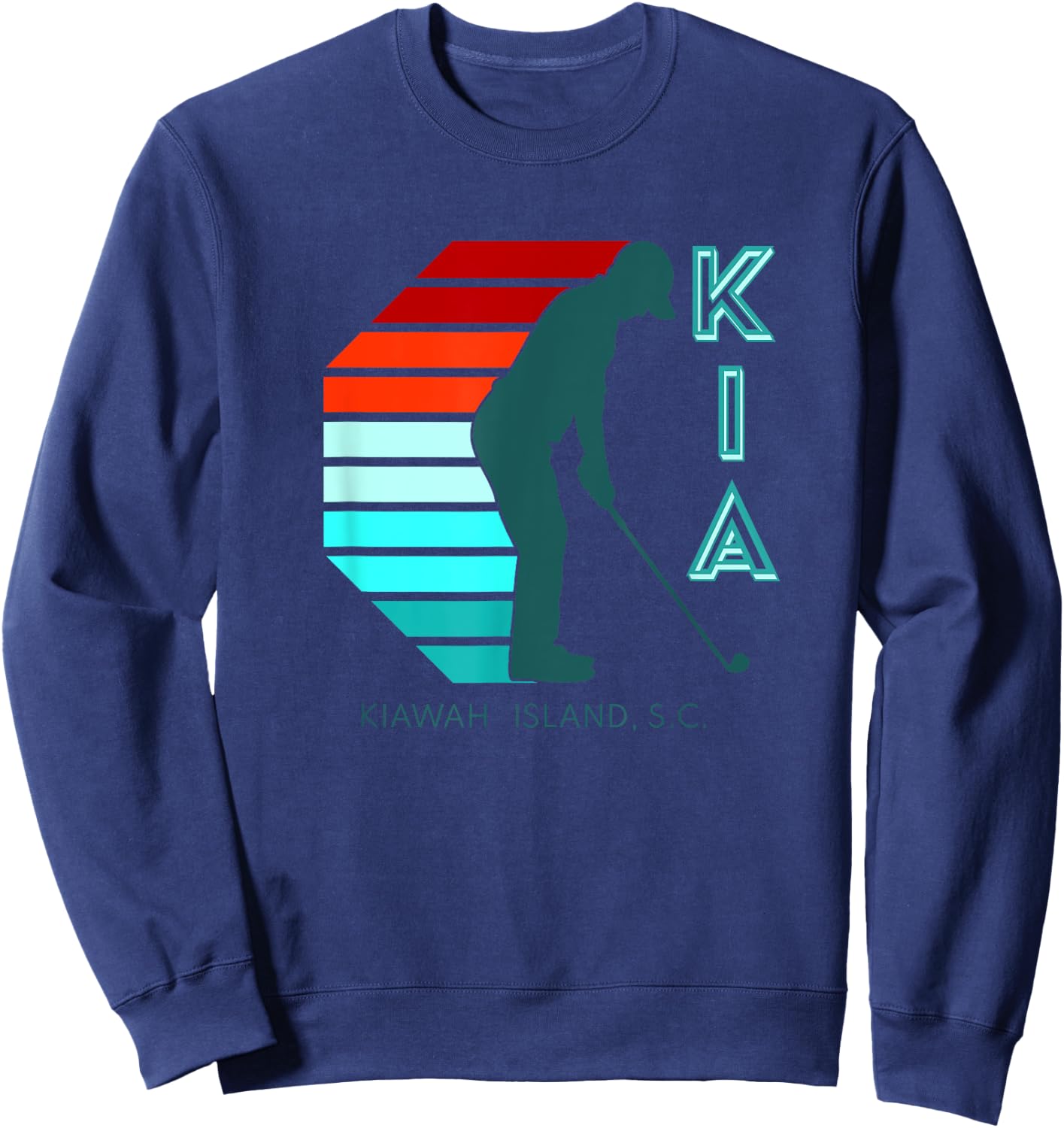 South Carolina Golfing Pro Retro Beach Kiawah Island Golf Sweatshirt - Sweatshirt | Navy