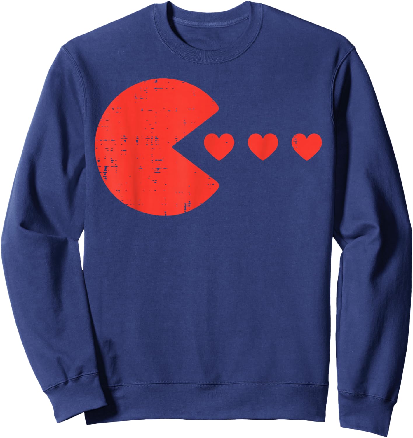 Valentines Day Gamer Eating Hearts Men Boys Kids Youth Teen Sweatshirt - Sweatshirt | Navy