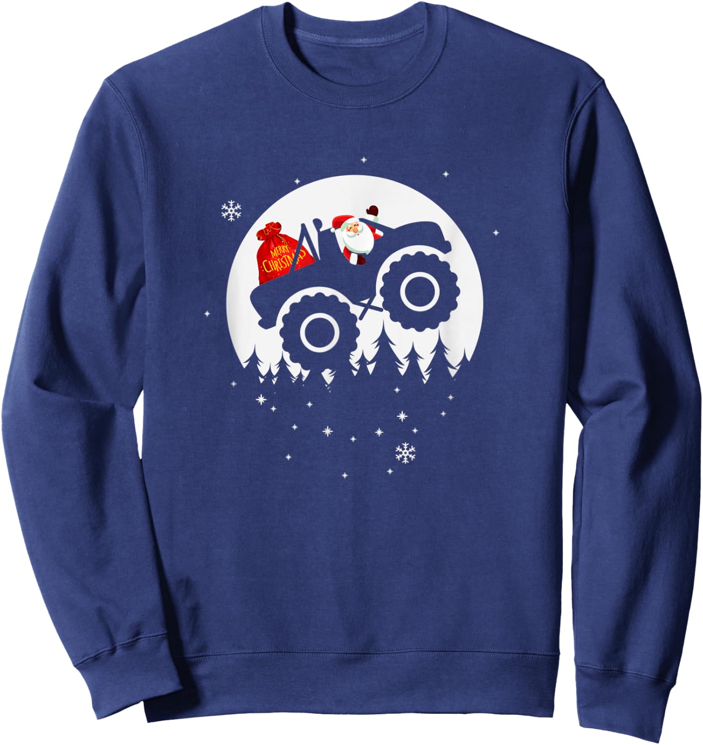 Monster Truck Pajama Christmas Sweatshirt - Sweatshirt | Navy