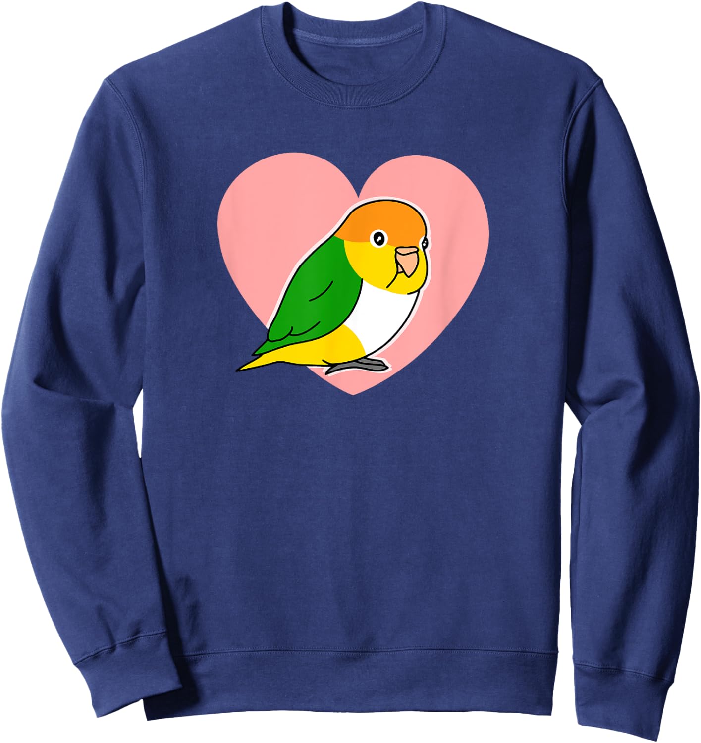 Chubby Rust Cap Parrot Love Heart Parrot Kawaii Birb Sweatshirt - Sweatshirt | Navy