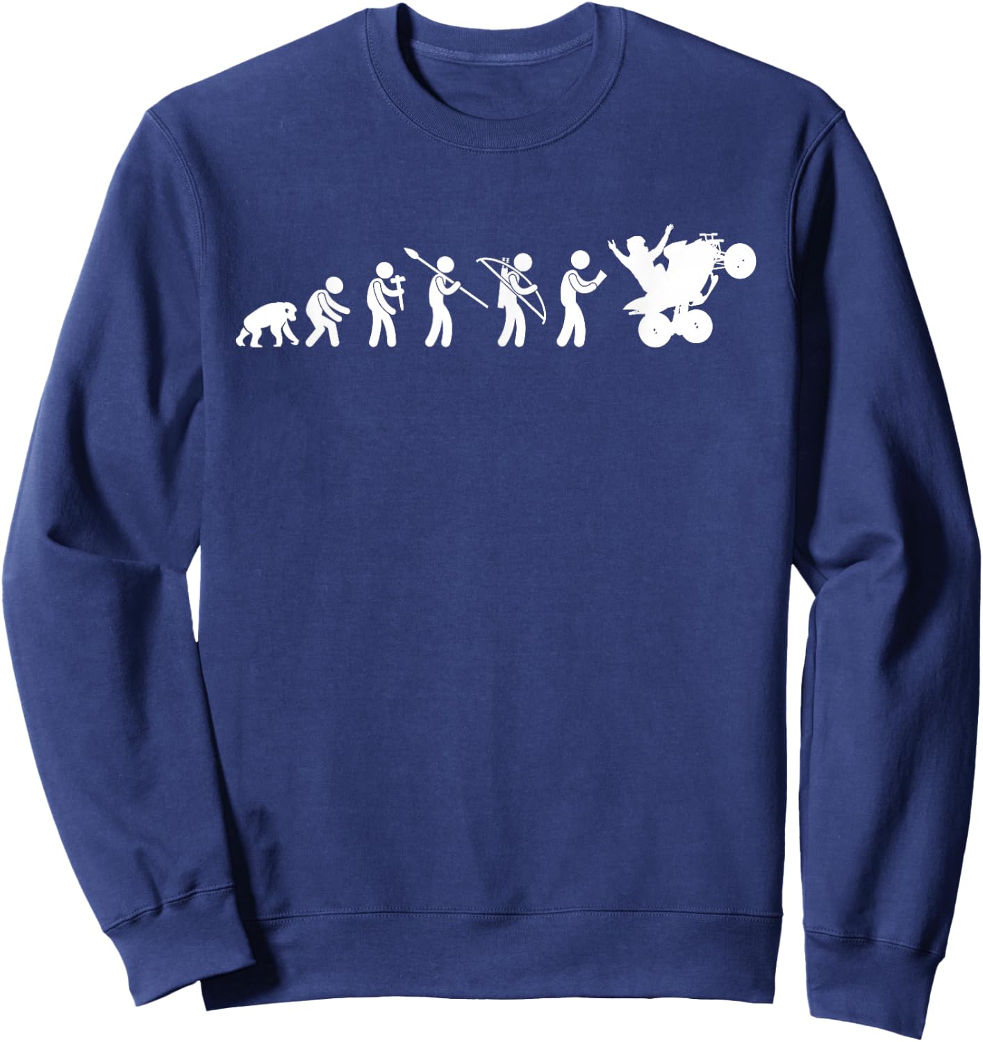 Quad Evolution - Four Wheeling ATV 4 Wheeler Sweatshirt - Sweatshirt | Navy