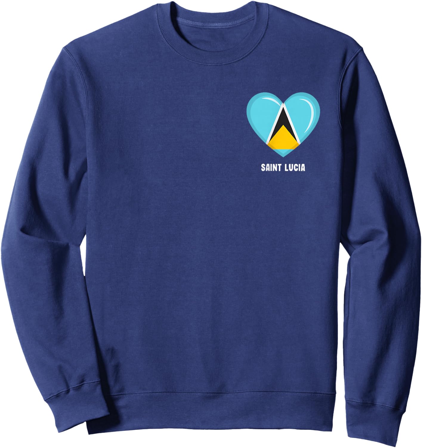 Saint Lucia Flag Shirt | Saint Lucian Sweatshirt - Sweatshirt | Navy