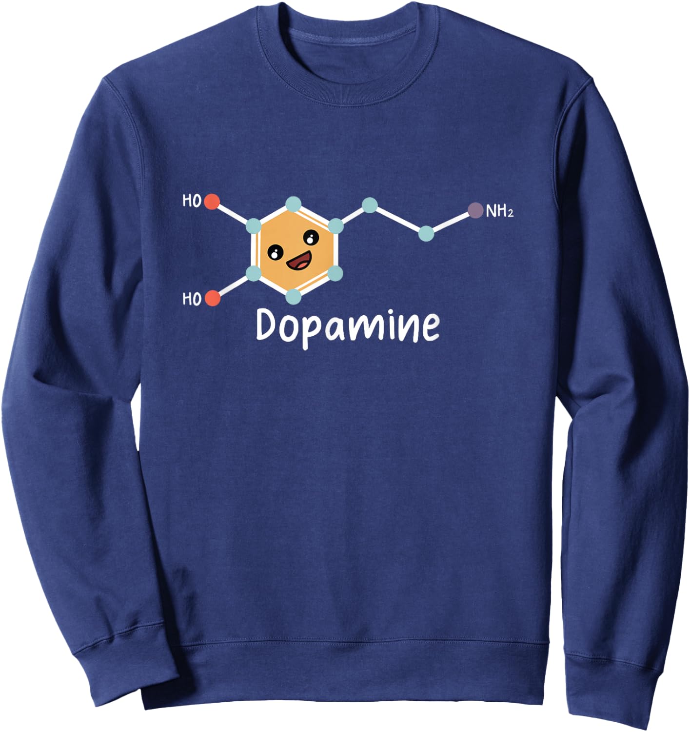 Funny ADHD Cute Dopamine Chemical Structure Neurodiverse Sweatshirt - Sweatshirt | Navy