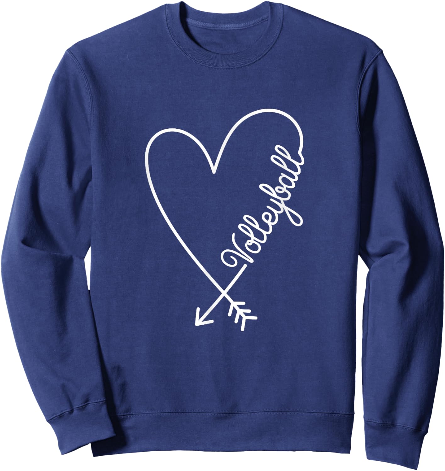 Volleyball Cute Graphic Heart Love Sweatshirt - Sweatshirt | Navy