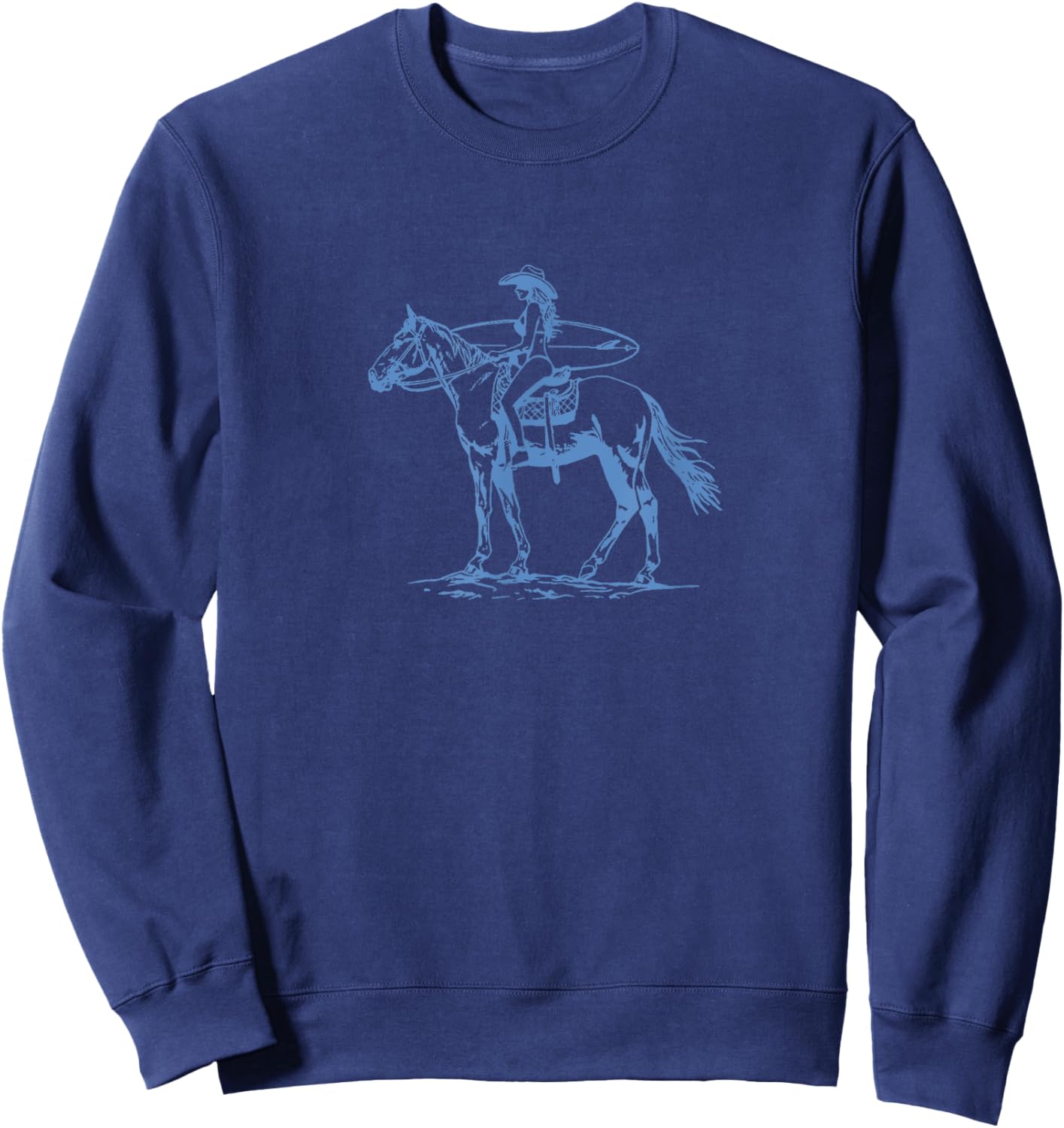 Coastal Cowgirl Beachy Horse Surfer Sweatshirt - Sweatshirt | Navy