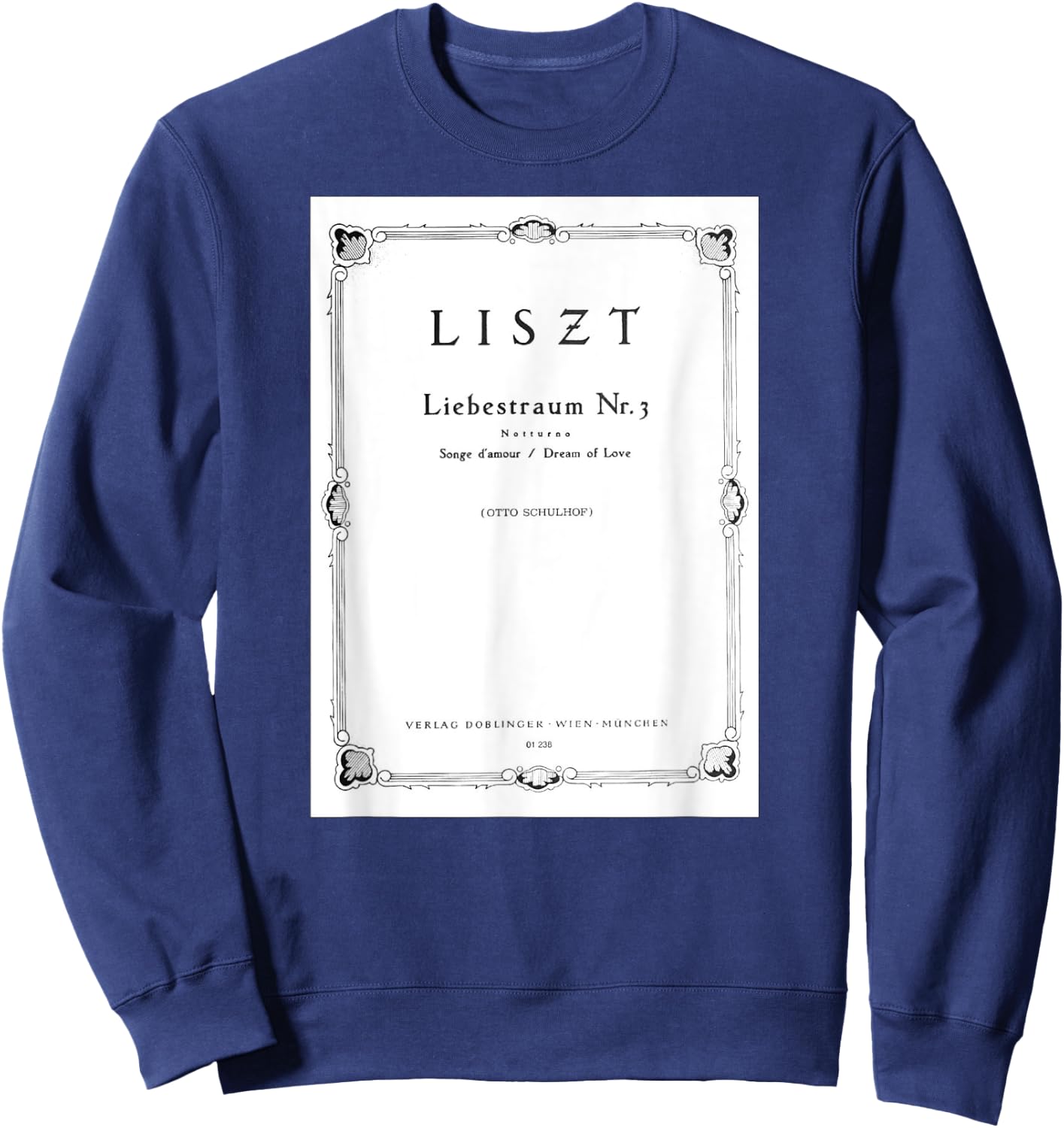 Franz Liszt Dream of Love Vintage Book Cover Sweatshirt - Sweatshirt | Navy