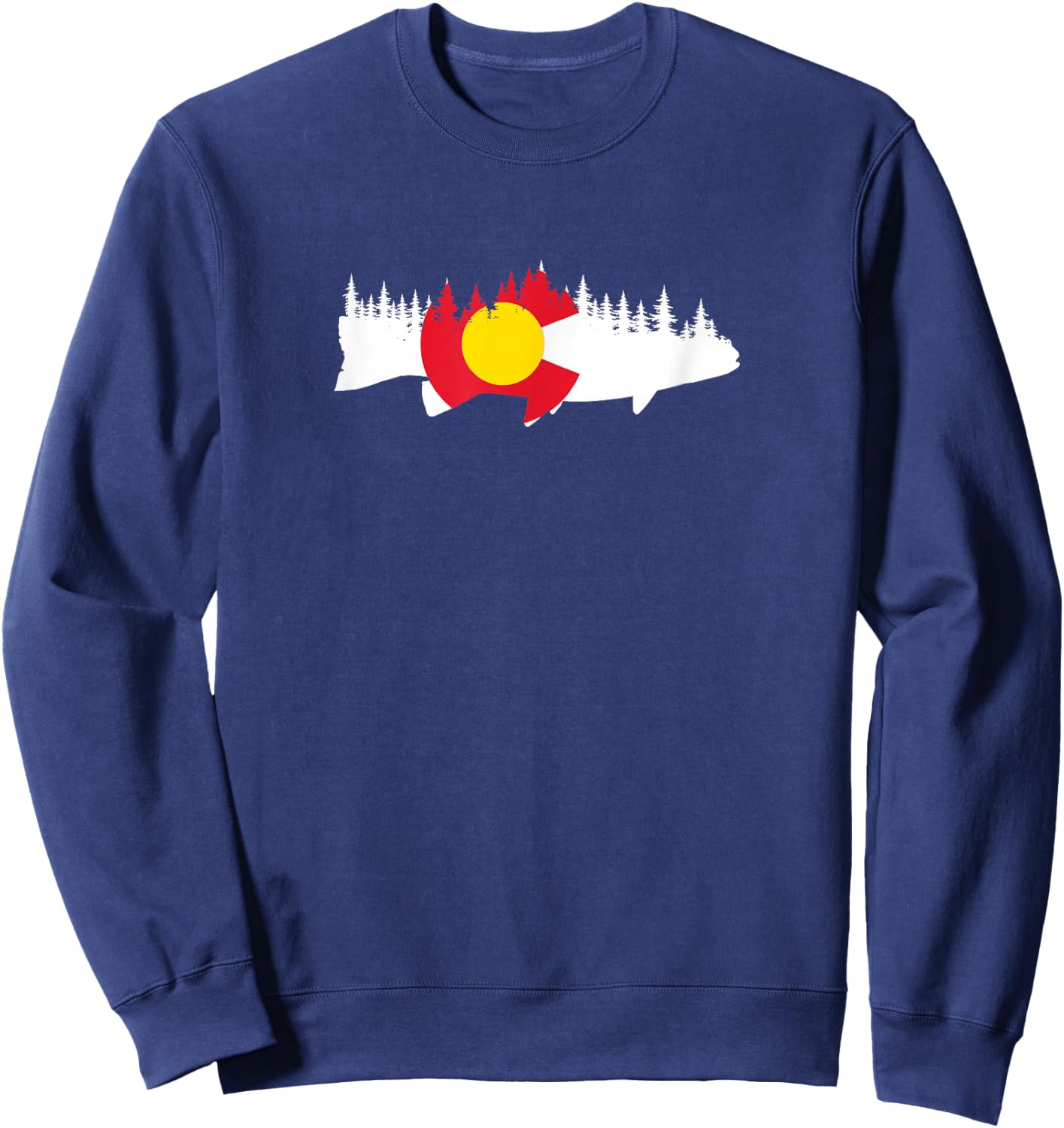 Colorado Fishing Graphic Design Sweatshirt - Sweatshirt | Navy