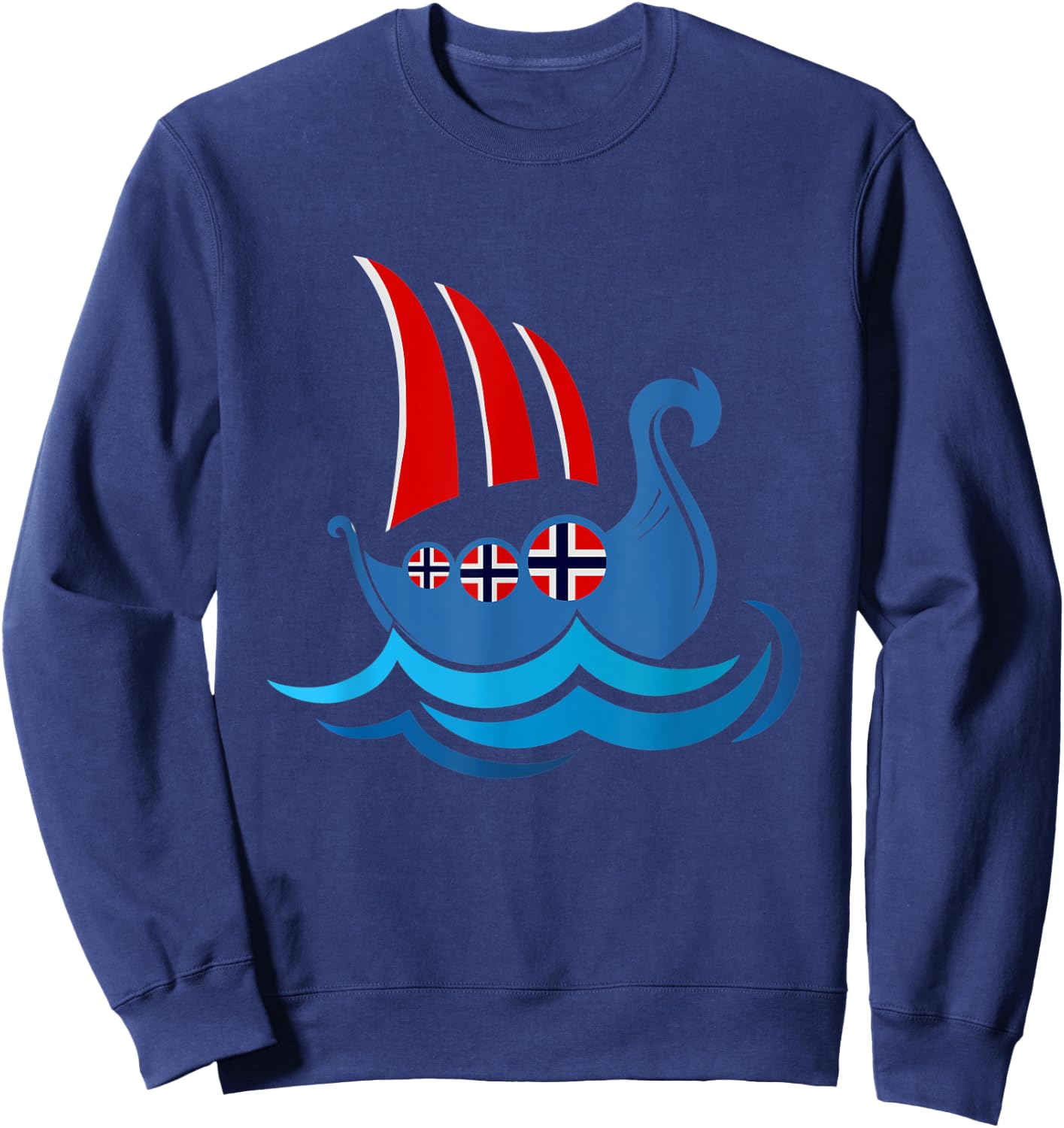 Nordic Norwegian Flag Scandinavia Ship Norway Sweatshirt - Sweatshirt | Navy