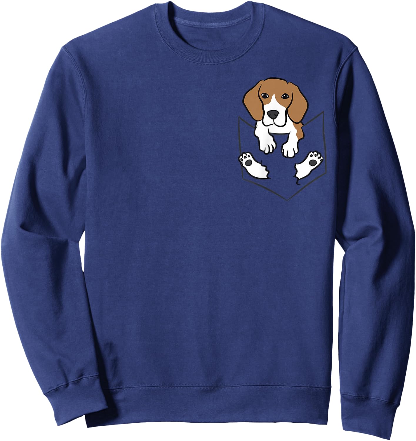 Beagle Dog in The Pocket Cute Pocket Beagle Small Sweatshirt - Sweatshirt | Navy