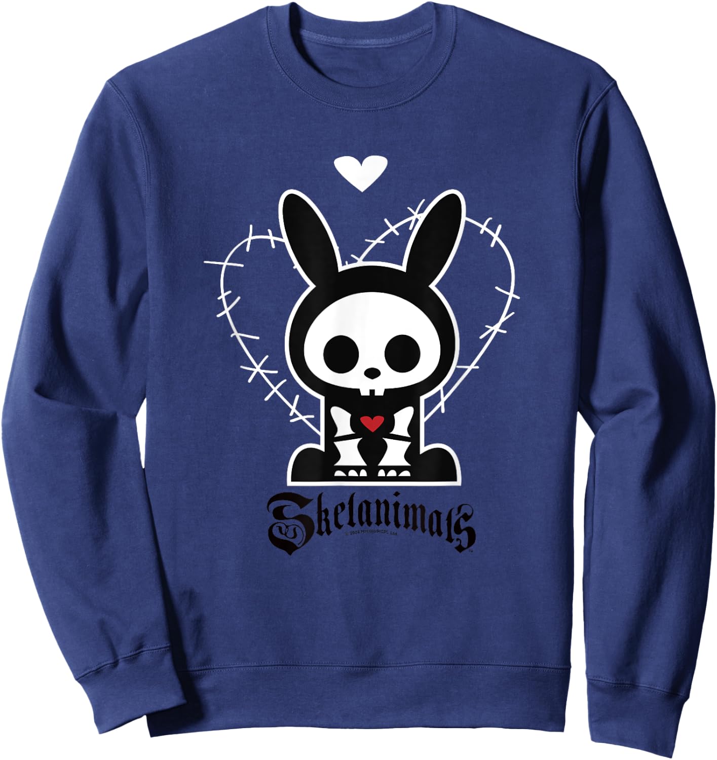 Skelanimals Stitched Vintage Jack Rabbit Heart Frame Logo Sweatshirt - Sweatshirt | Navy