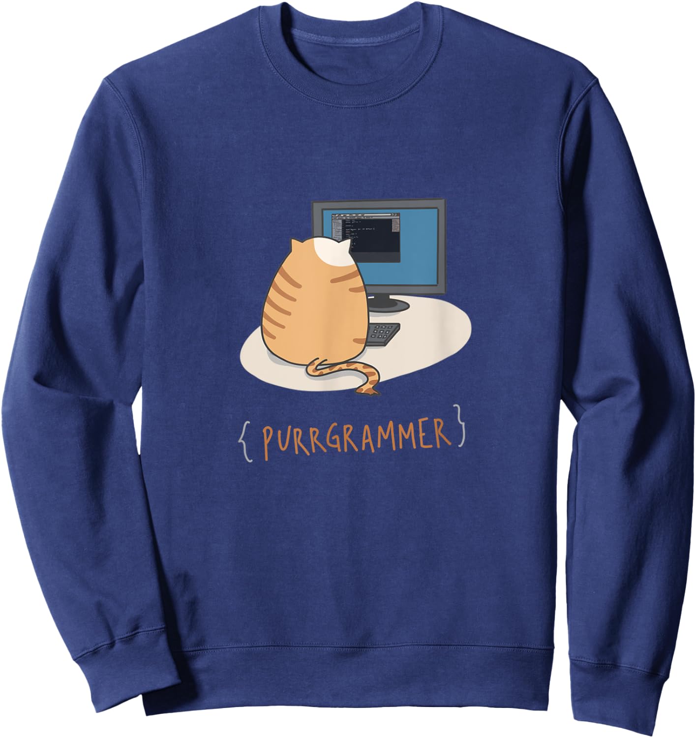 Purrgrammer - Cute Cat Coder Sweatshirt - Sweatshirt | Navy