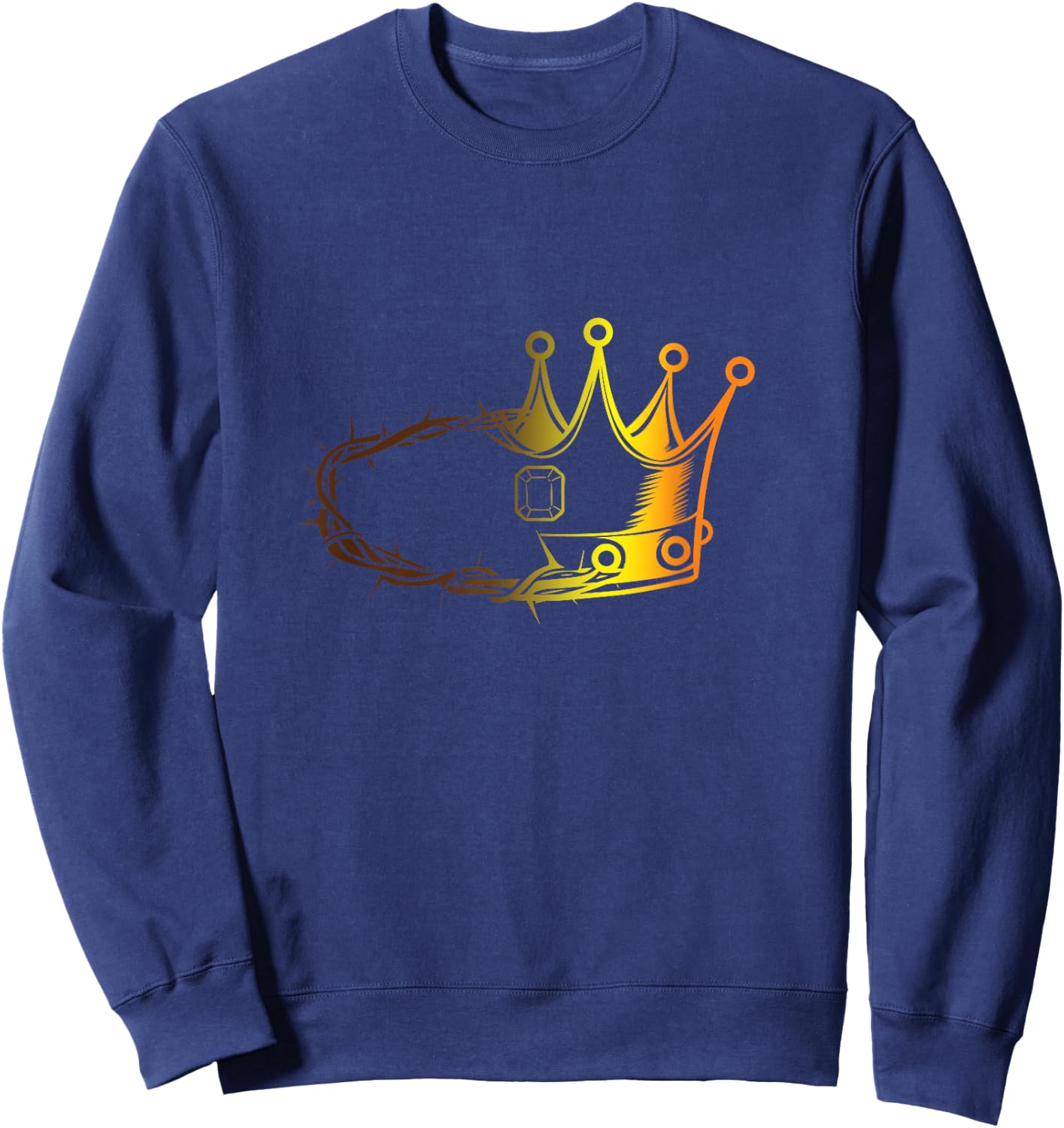 God Follower Catholic Christian Biblical Jesus Thorn Crown Sweatshirt - Sweatshirt | Navy