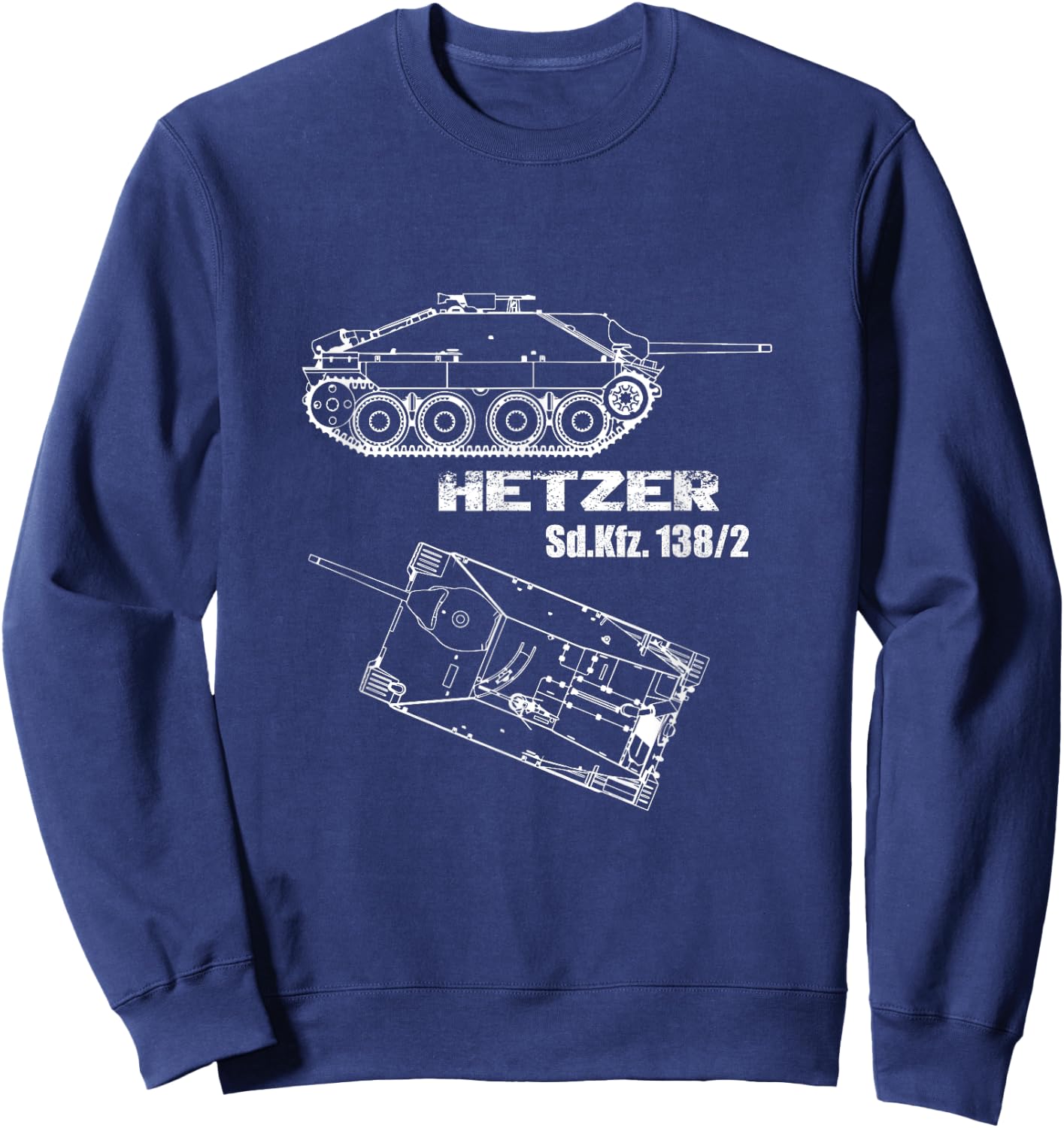 Tank destroyer Hetzer Sd.Kfz. 138/2 German Wehrmacht WW 2 Sweatshirt - Sweatshirt | Navy