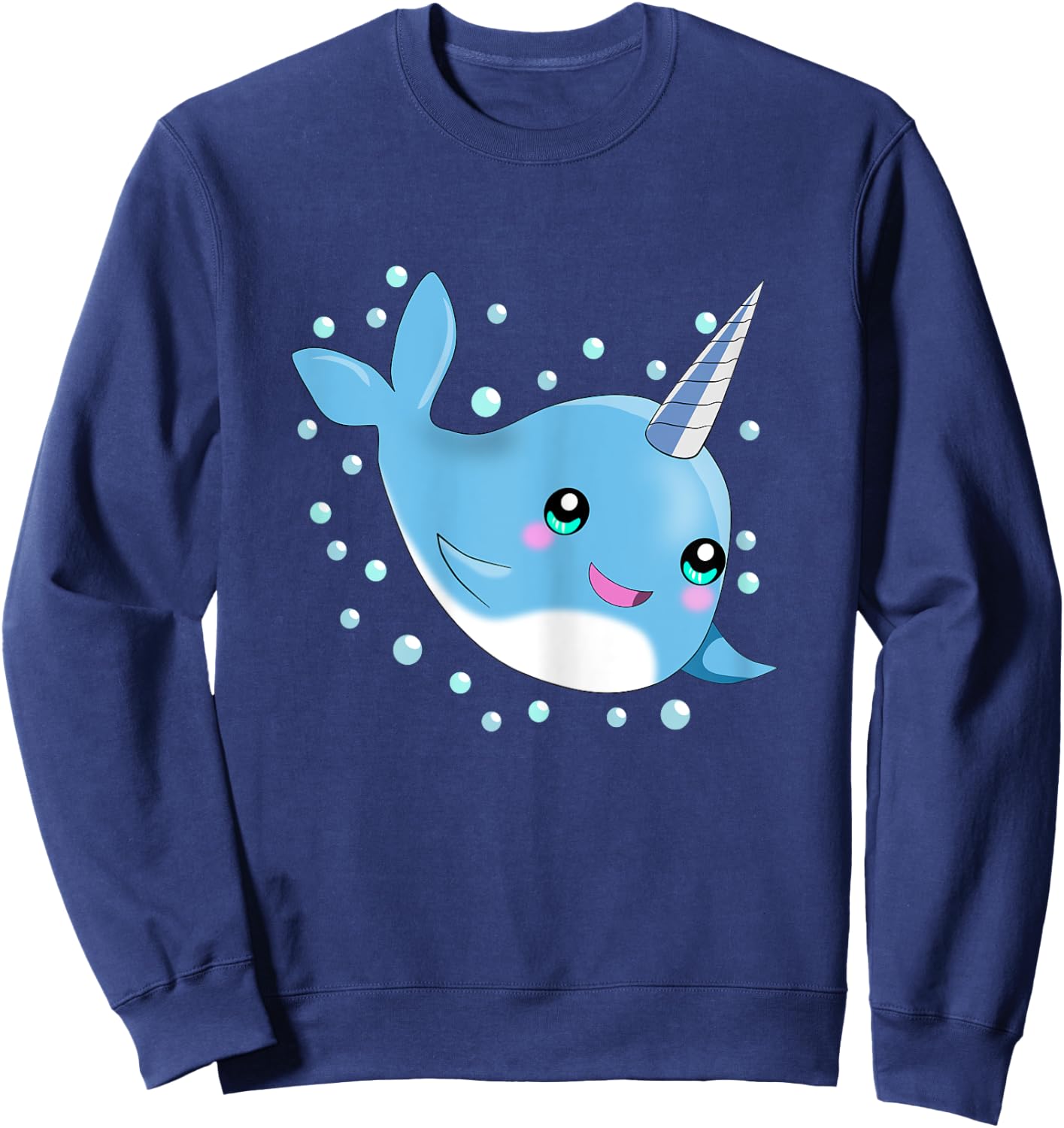 Sea Animal Lover Gift Kids Boys Girls Cute Baby Narwhal Sweatshirt - Sweatshirt | Navy