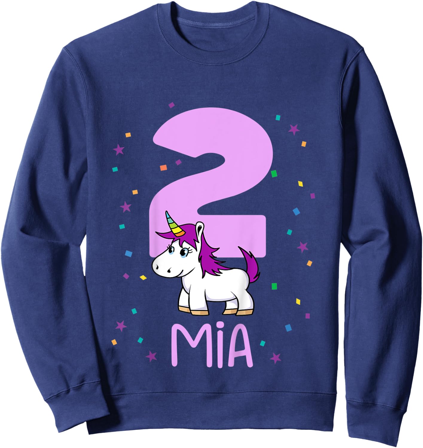 Kids I am 2 years and my name is Mia Sweatshirt - Sweatshirt | Navy