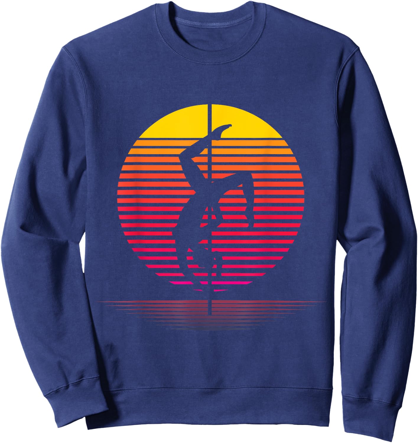 Proud Poledancing Gifts Retro Pole Dancing Silhouette - Women's Black Small Classic Fit Short Sleeve Sweatshirt - Sweatshirt | Navy