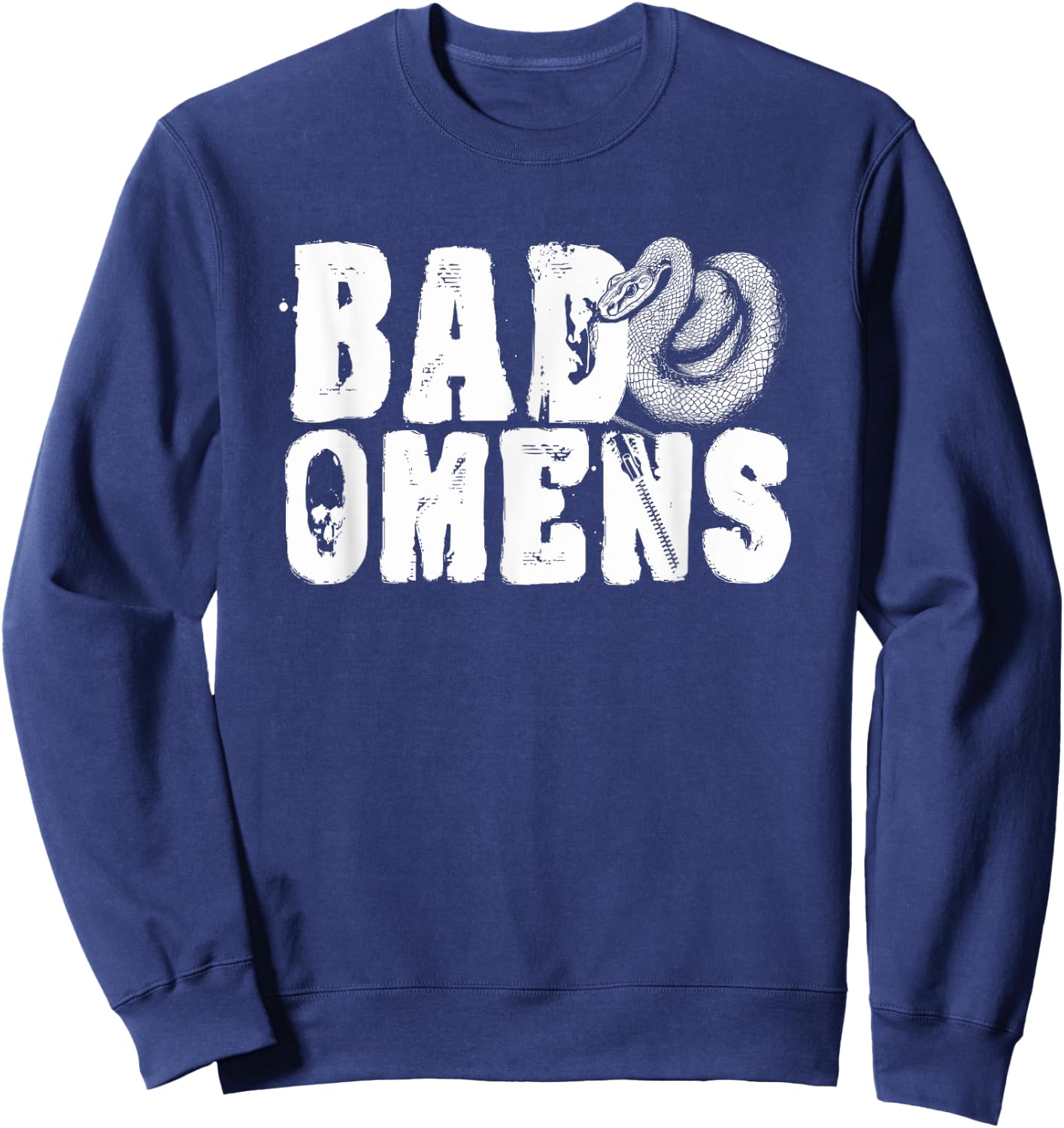 Bad Omens Snake Grunge Goth Snake Bad Omens Sweatshirt - Sweatshirt | Navy