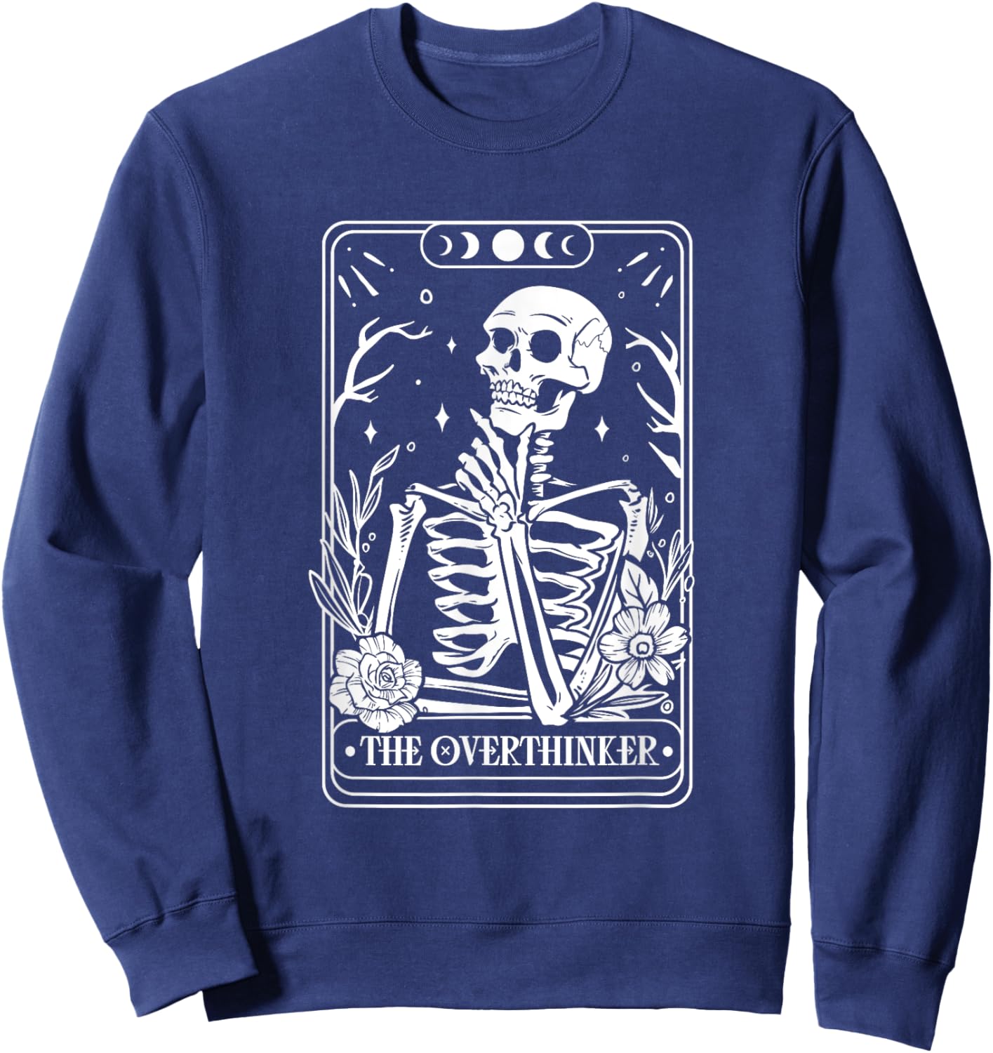 The Overthinker tarot -Adults , Black, Small, Short Sleeve Sweatshirt - Sweatshirt | Navy