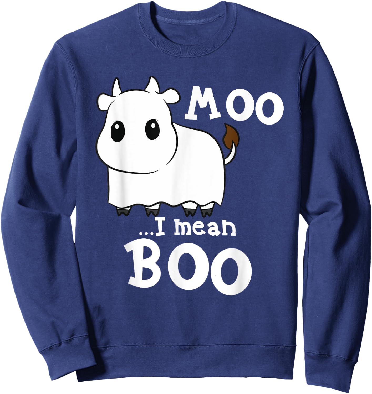 Funny Cow Halloween Costume Cows Boo Sweatshirt - Sweatshirt | Navy