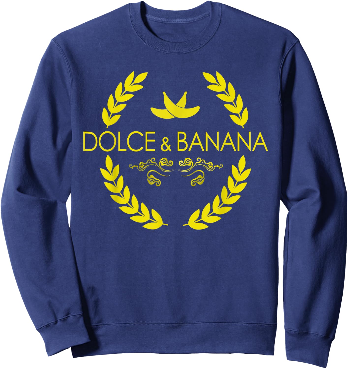 Dolce And Banana Funny Banana Fruit Design Sweatshirt - Sweatshirt | Navy