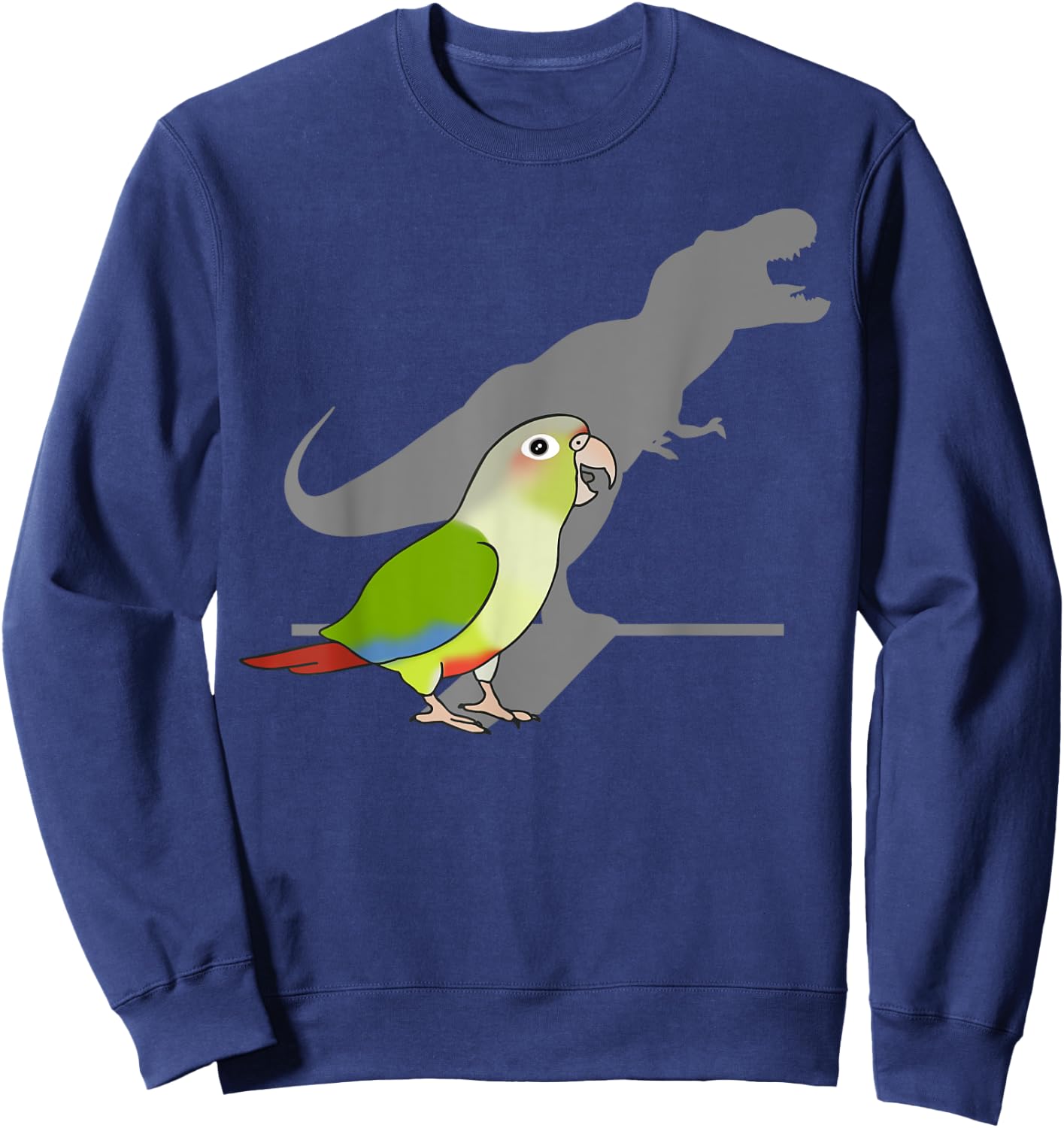 Funny T-rex Cinnamon Conure, Dinosaur Parrot, Birb memes Sweatshirt - Sweatshirt | Navy