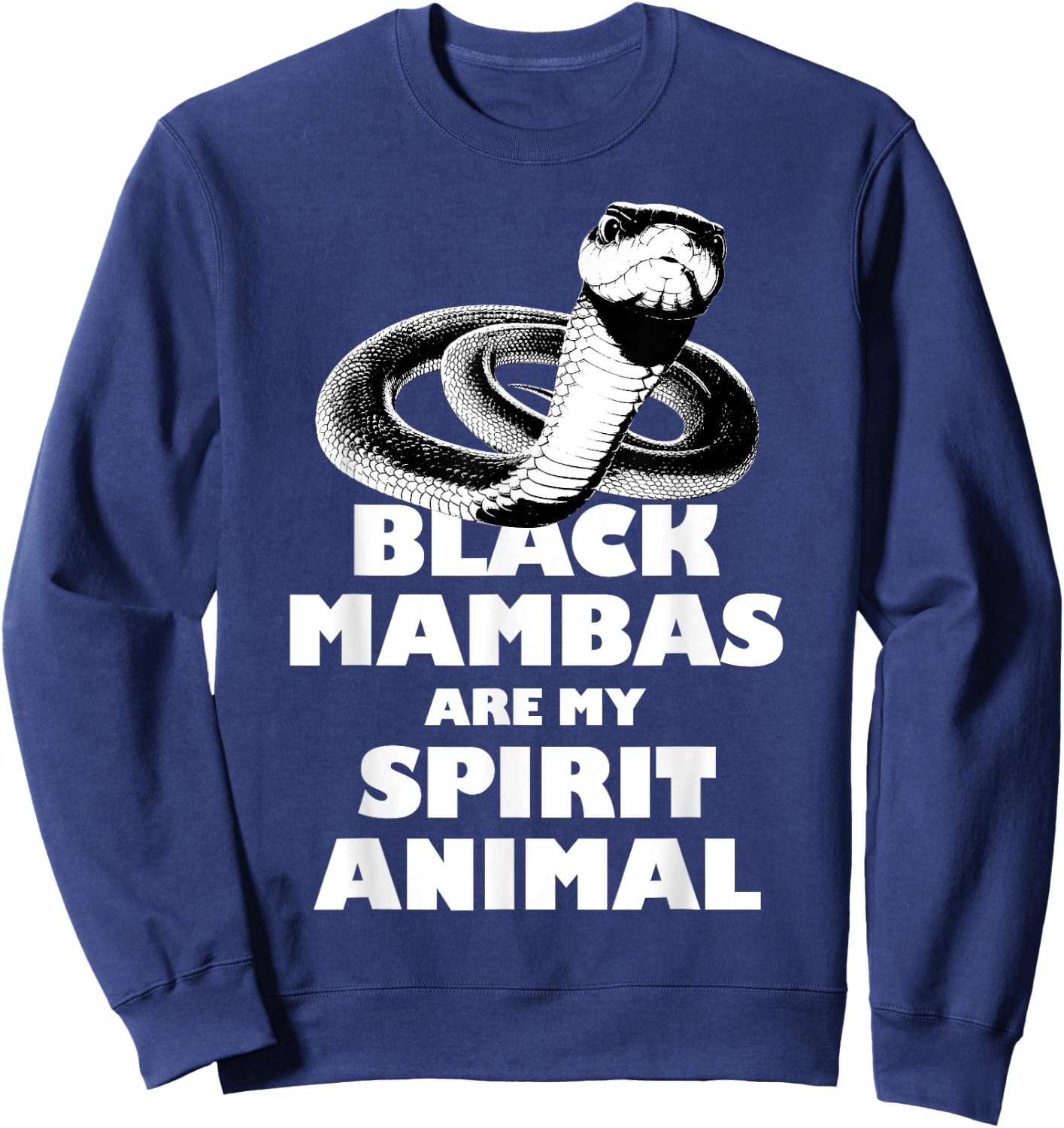 Black Mambas Are My Spirit Animal Scary Snake Sweatshirt - Sweatshirt | Navy