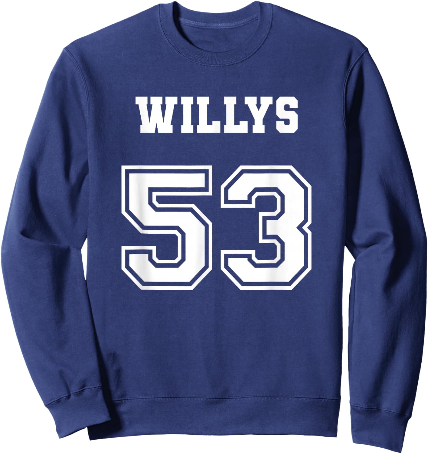 Jersey Style 53 1953 Willys 4x4 Vintage MB Army Truck Car Sweatshirt - Sweatshirt | Navy