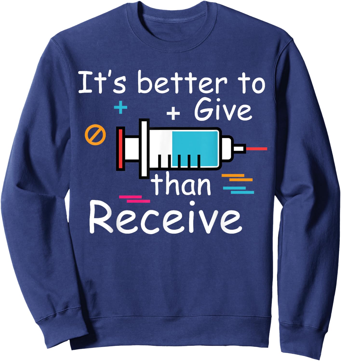 Flu Season Funny Flu Shot Doctor Medicine Health Vaccination Sweatshirt - Sweatshirt | Navy