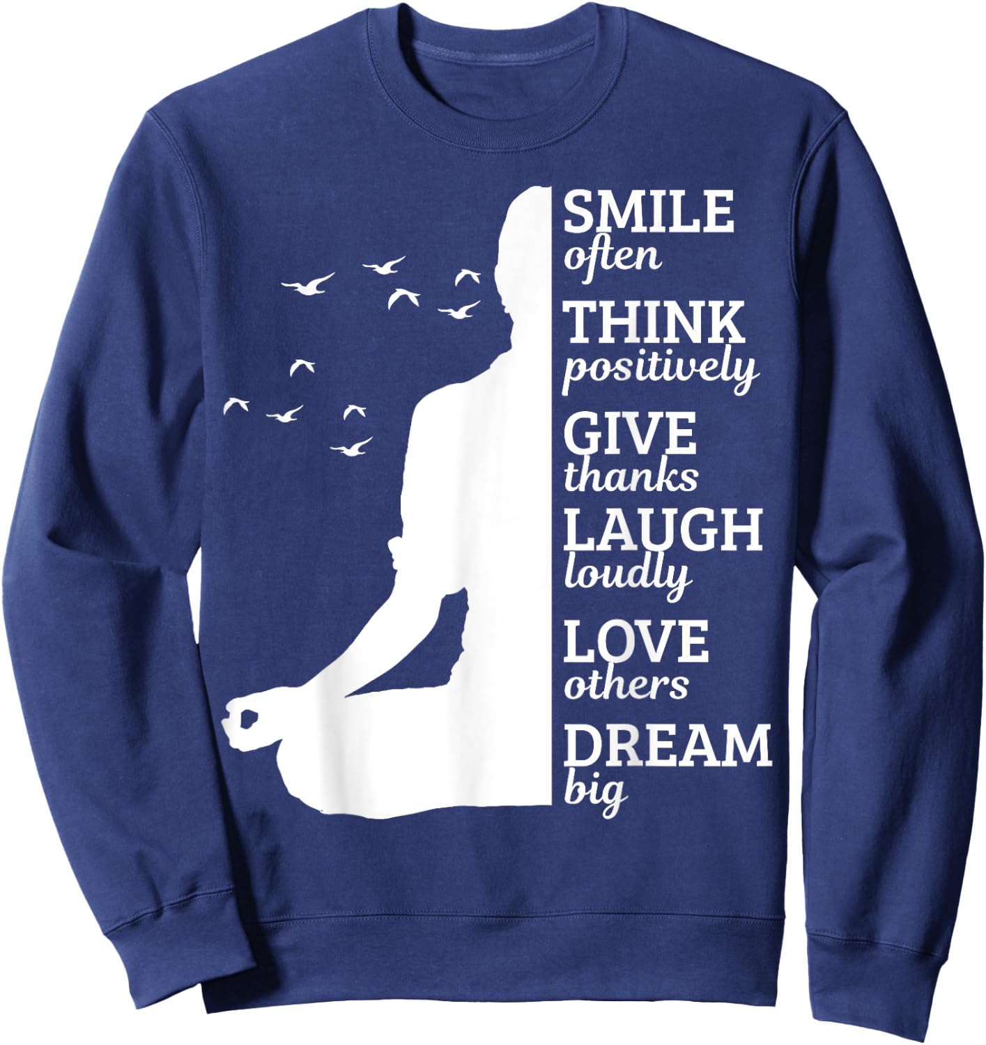 Yoga Apparel Co. Meditation Yoga Buddhism Spiritual Saying Gift Sweatshirt - Sweatshirt | Navy