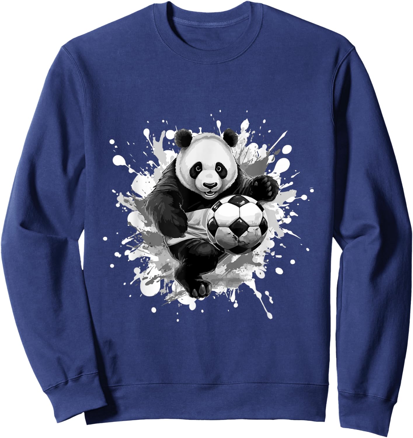Panda Playing Soccer Sports Team Animal Sweatshirt - Sweatshirt | Navy