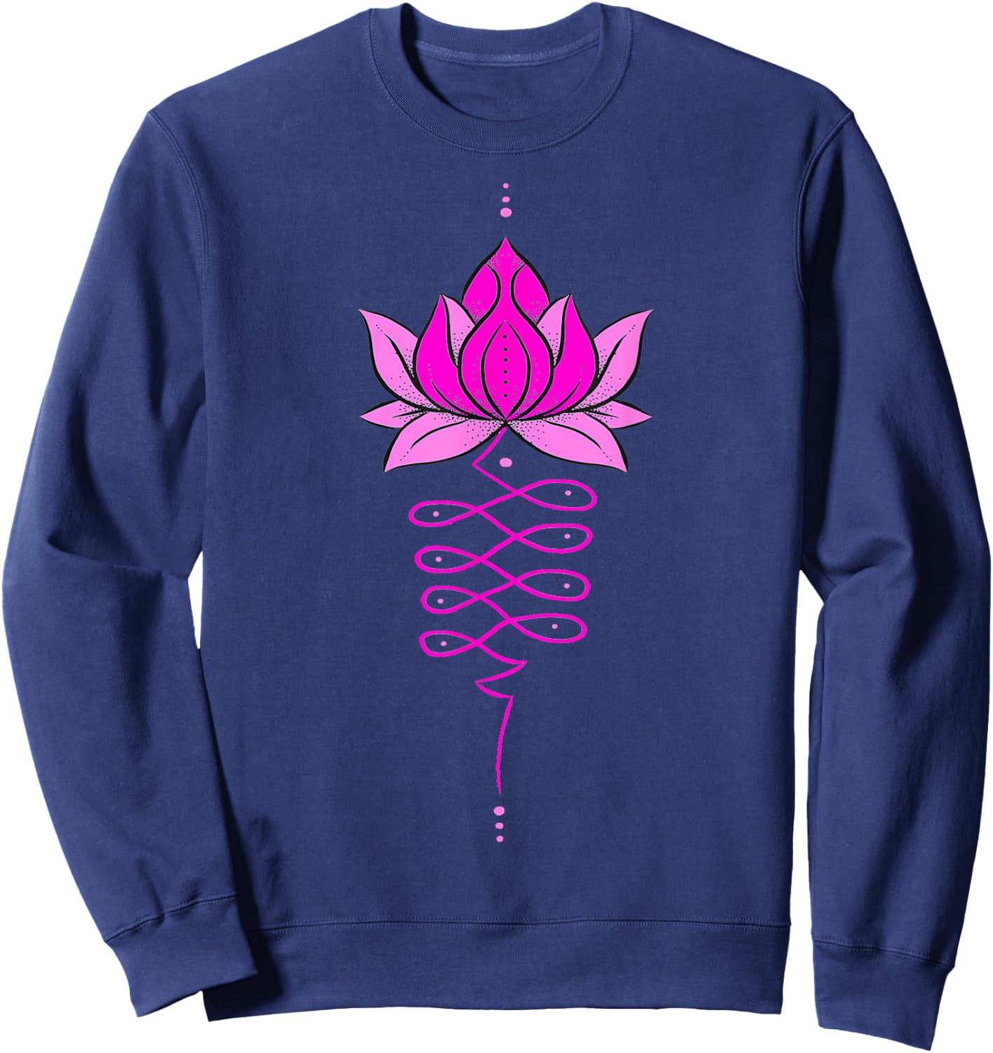 Unalome Lotus Flower Tree Mandala Tattoo Boho Zen Yoga Sweatshirt - Sweatshirt | Navy