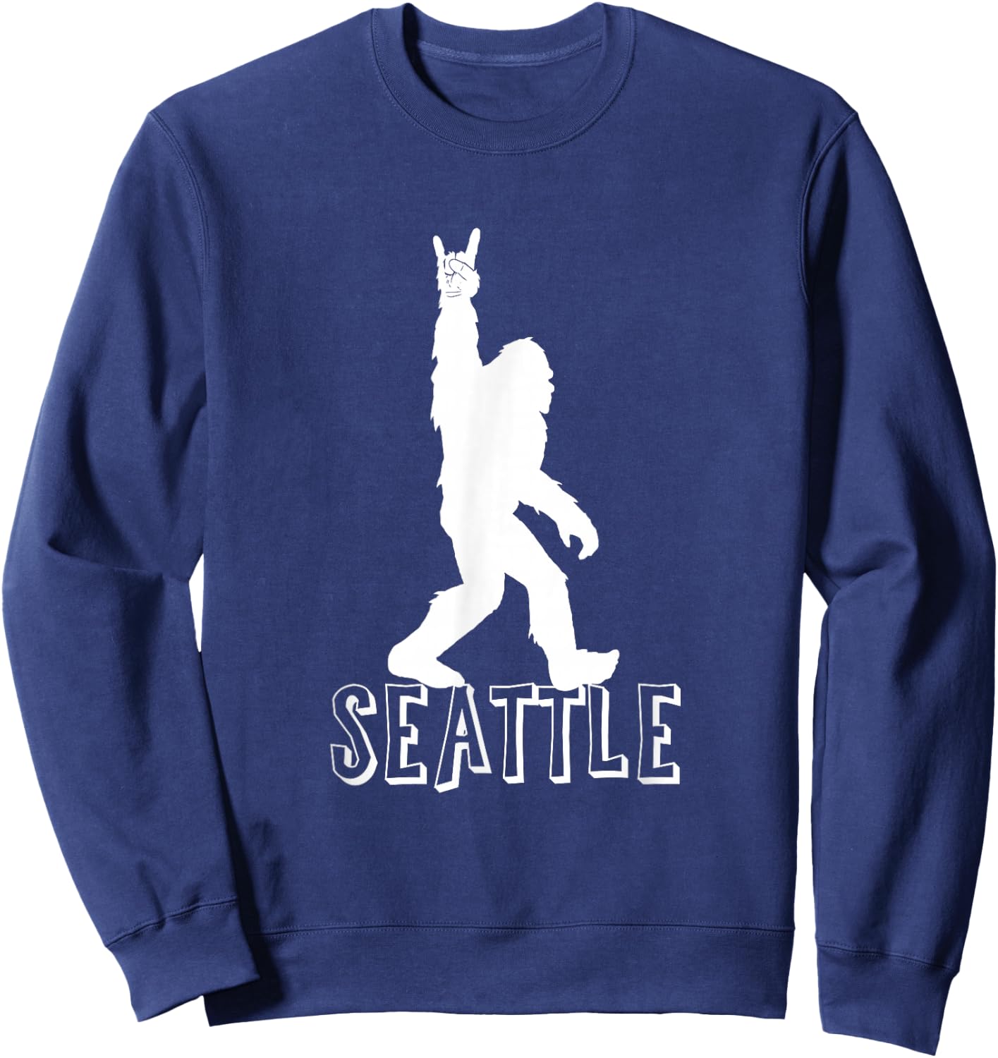 Bigfoot Seattle Washington Grunge Rock and Roll Souvenir Sweatshirt - Sweatshirt | Navy