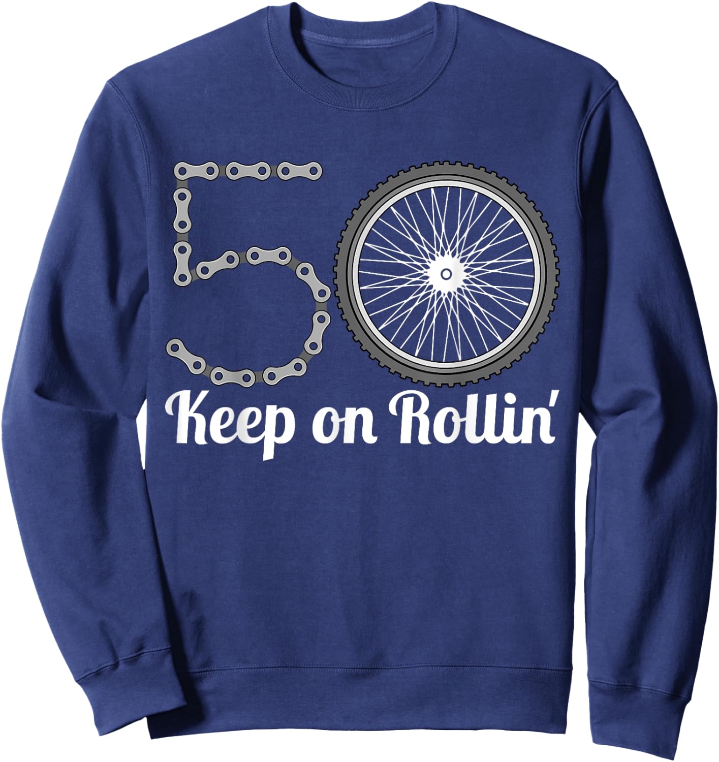 50th Birthday Present Cyclist Bicycle Rider Sweatshirt - Sweatshirt | Navy