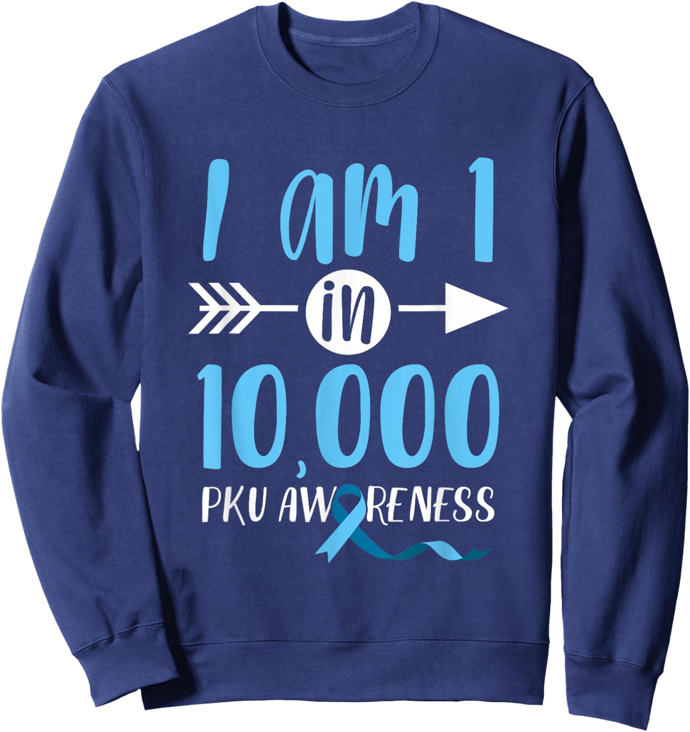 Phenylketonuria PKU Strong Warrior Heartbeat Awareness Sweatshirt - Sweatshirt | Navy