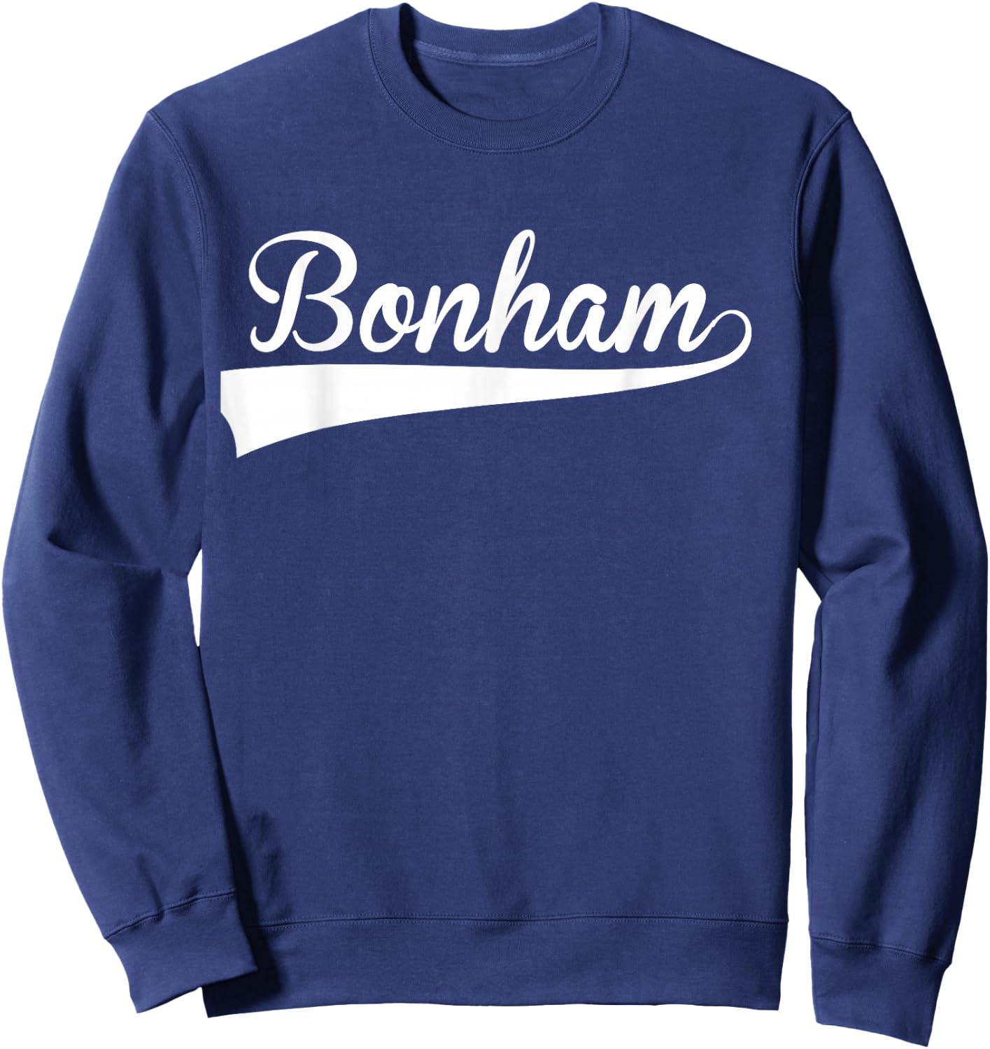 BONHAM Baseball Vintage Retro Font Sweatshirt - Sweatshirt | Navy