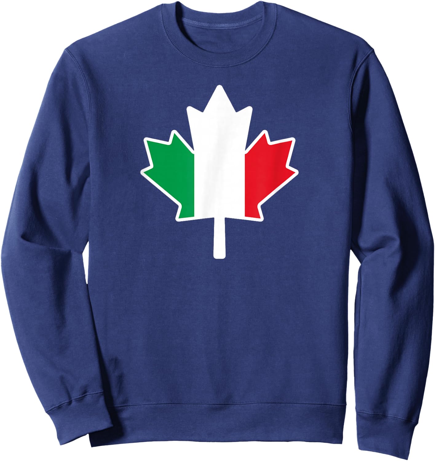 Half Canadian Italian: Canada Italy Maple Leaf Flag Mix Sweatshirt - Sweatshirt | Navy