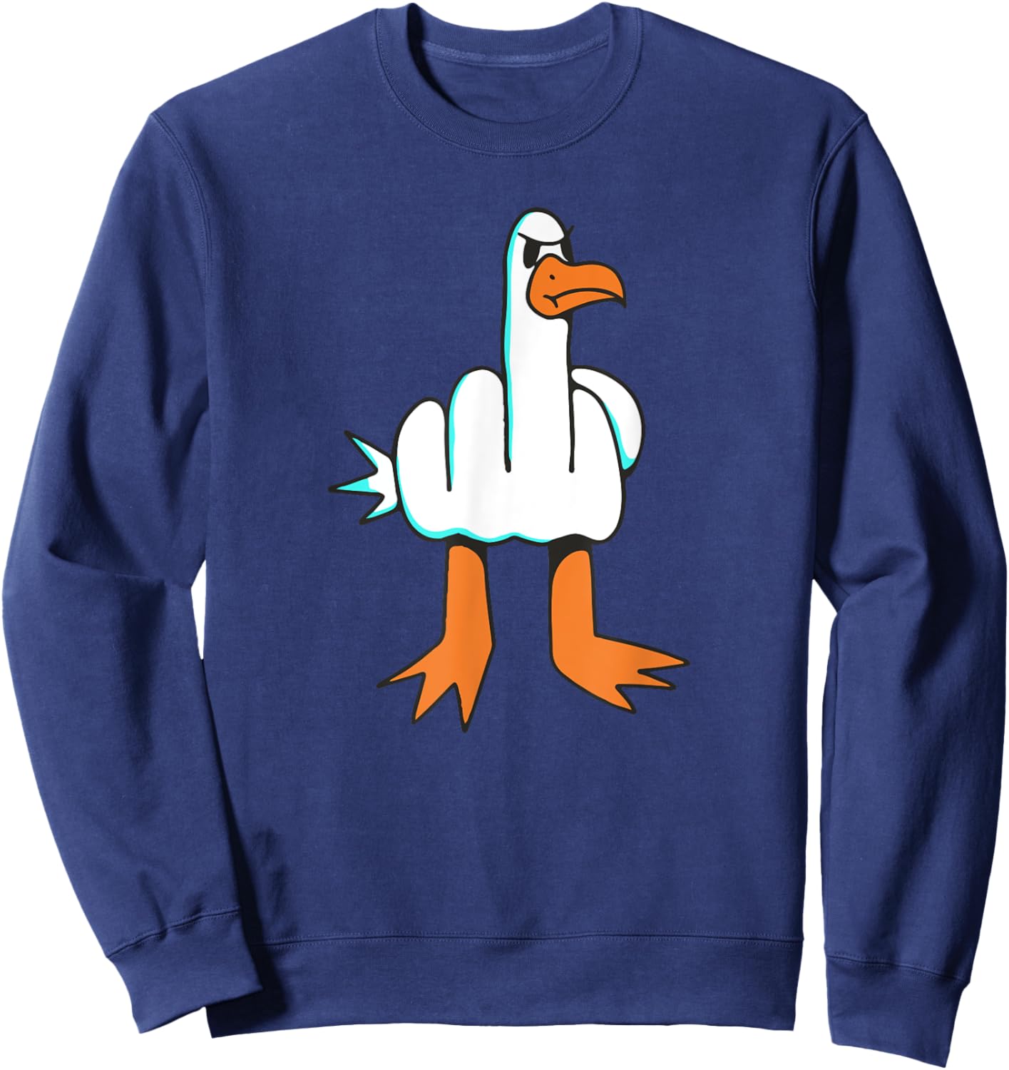 Funny Rude Seagull Bird Humor Memes Sweatshirt - Sweatshirt | Navy